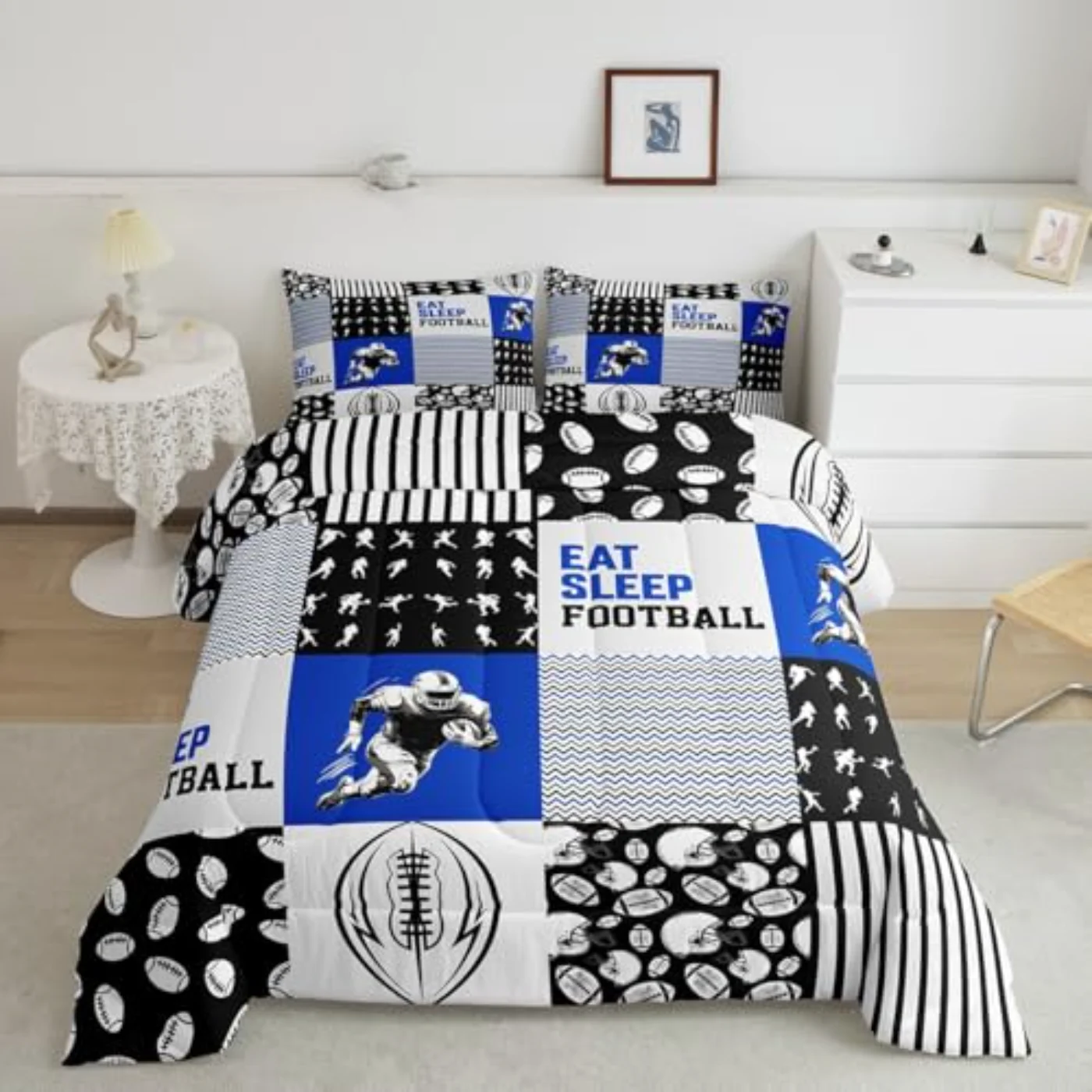 Football Kids Teens Comforter Set, Queen