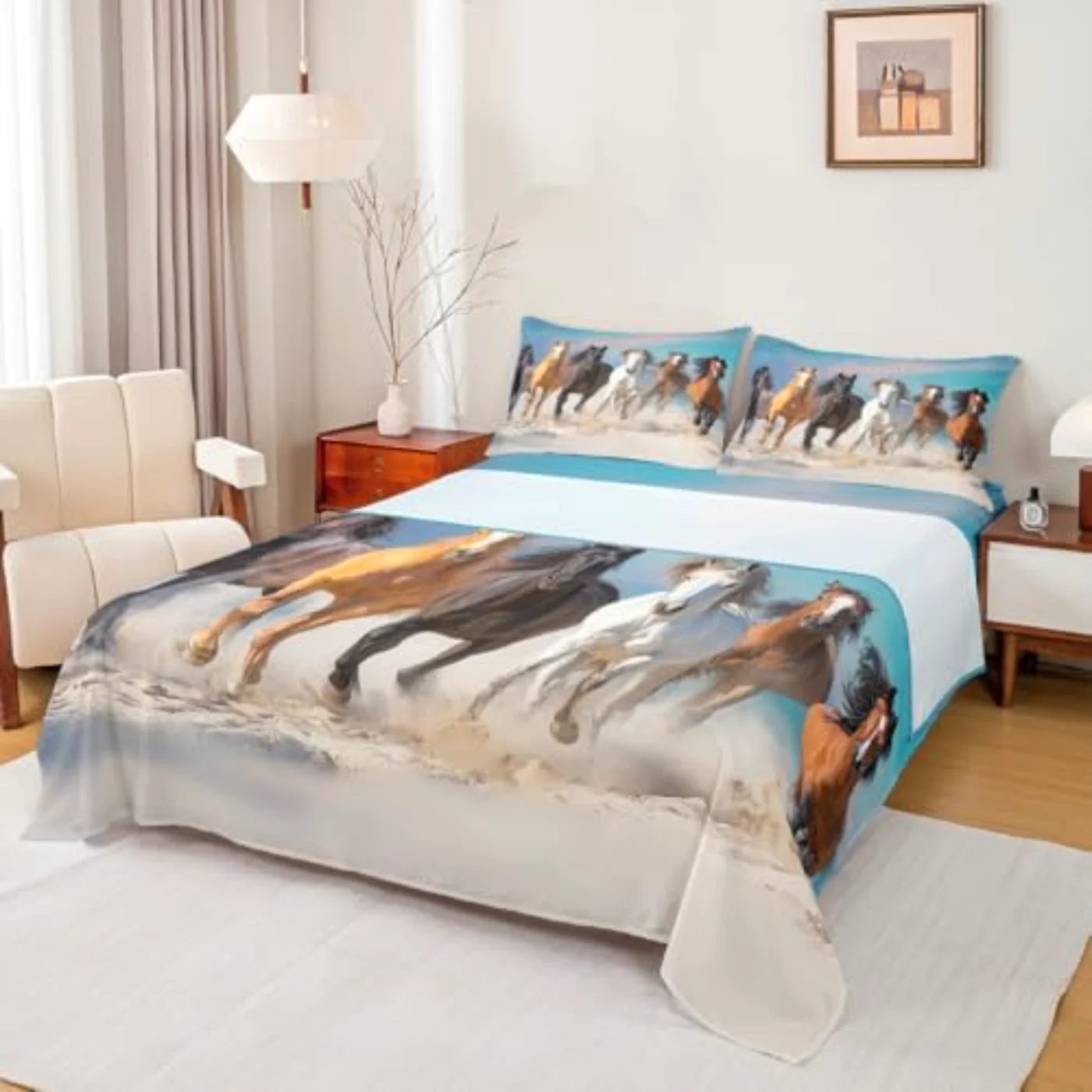 Horse Six Running Wild Horses Sheet Set, Twin