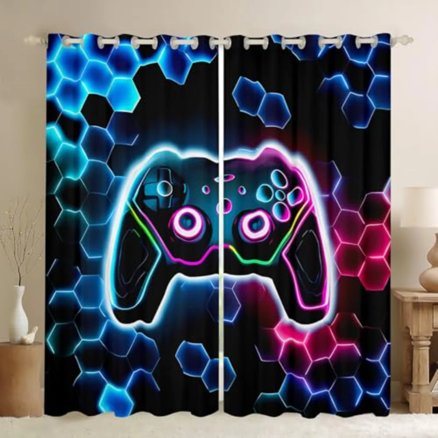 D Gamer Blackout Curtains Cool Curtains