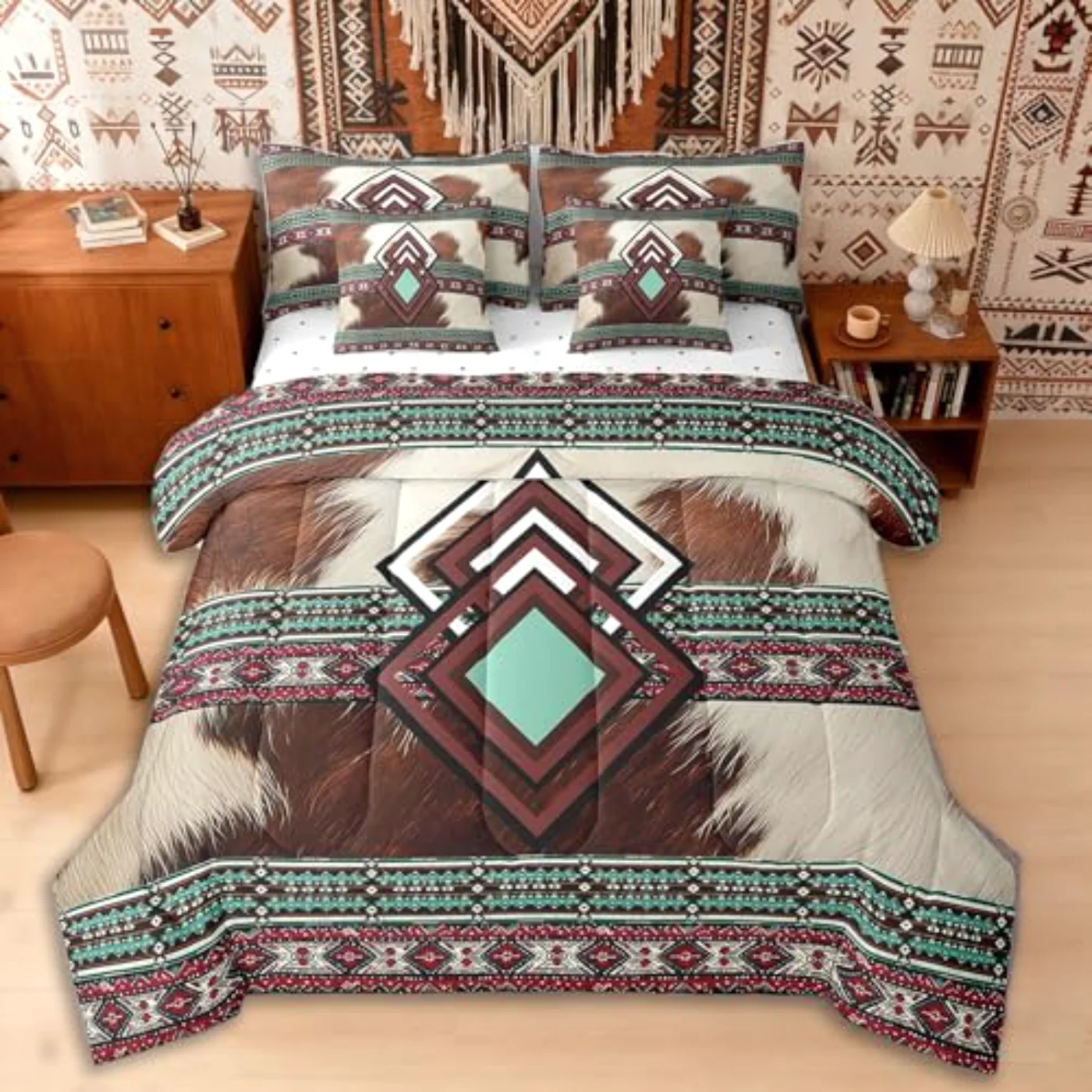 Geometric Aztec In Bag Farm Comforter Set, Queen