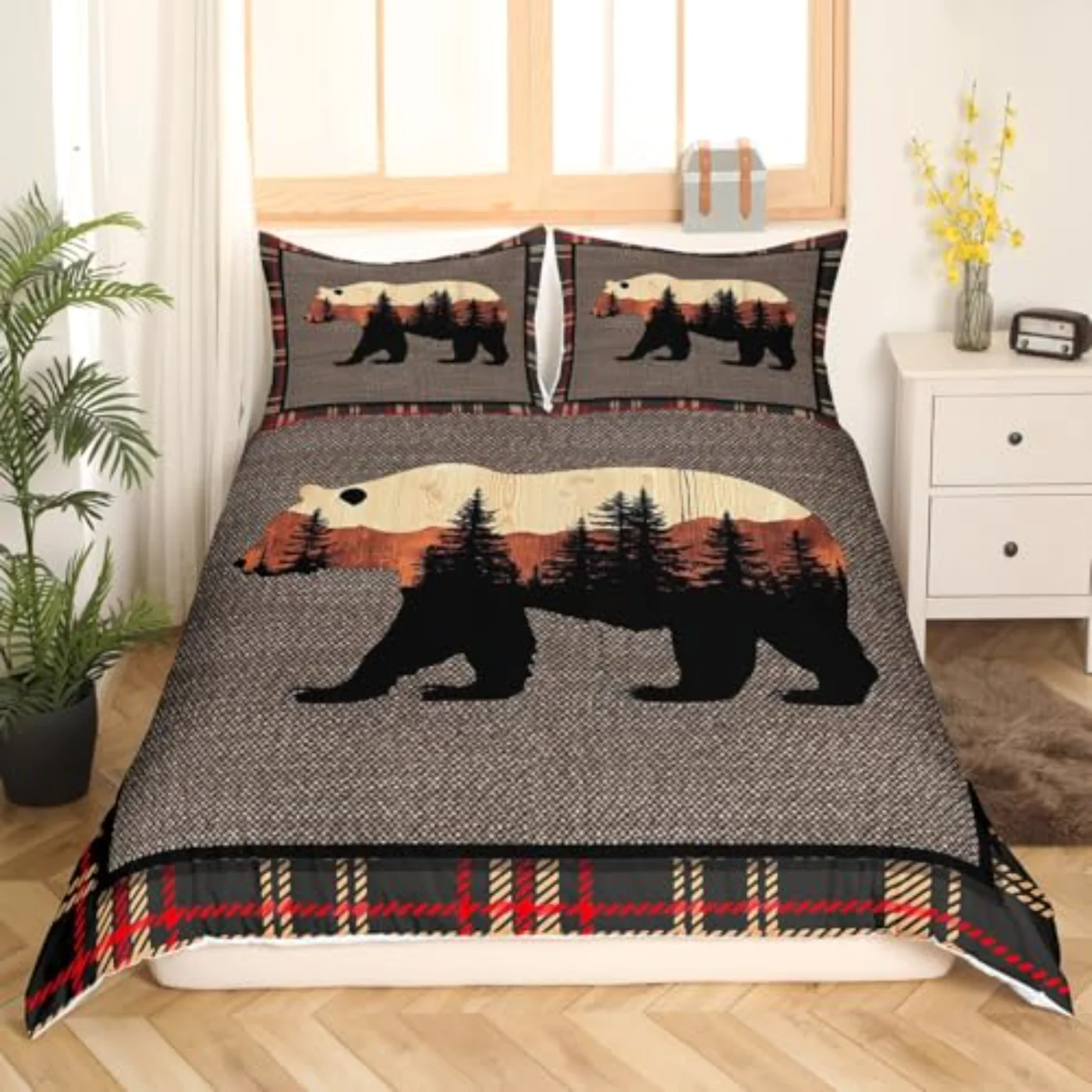 Hunting Bear Duvet Cover, Queen