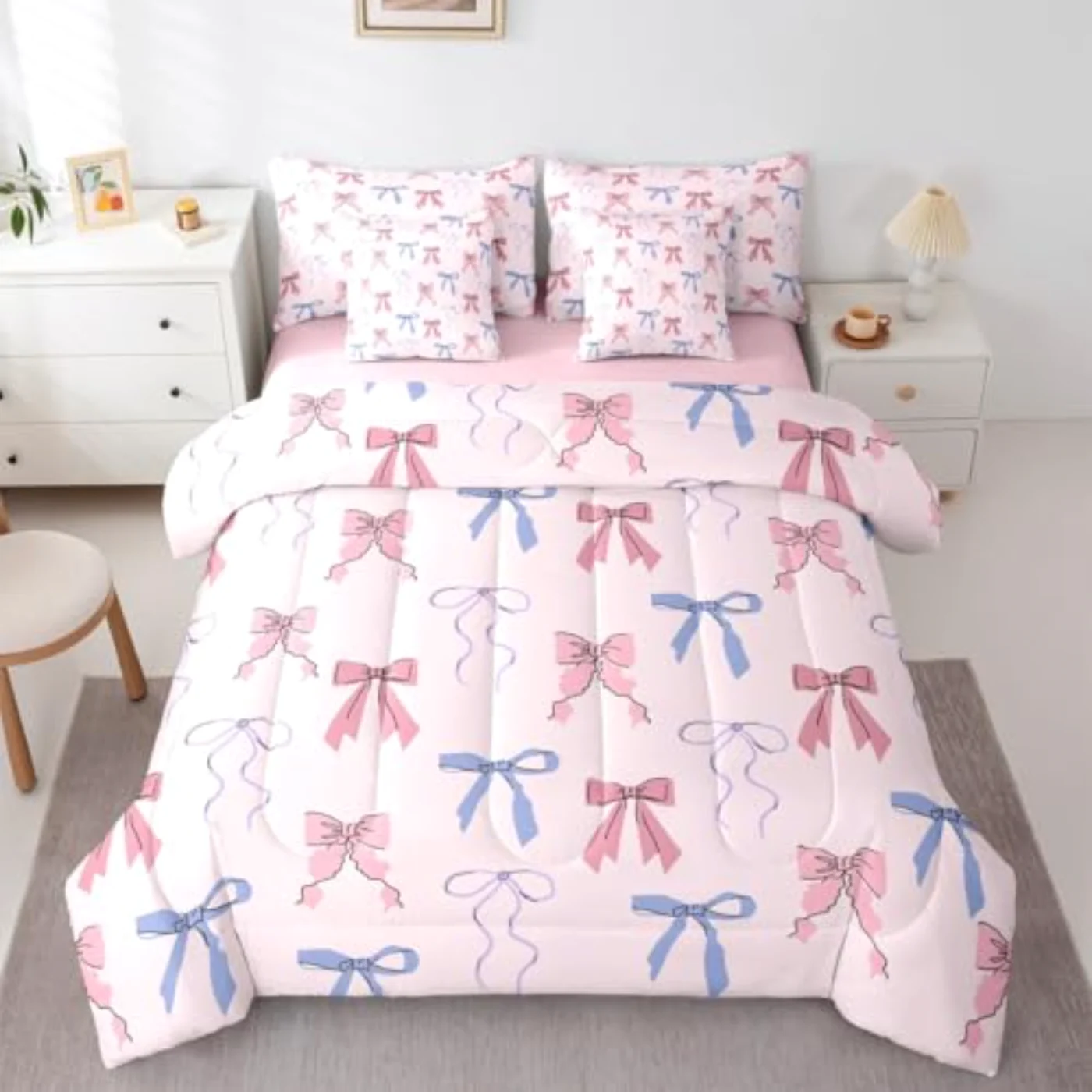 Ribbon Bowknot In Bag Fairy Comforter Set, Full