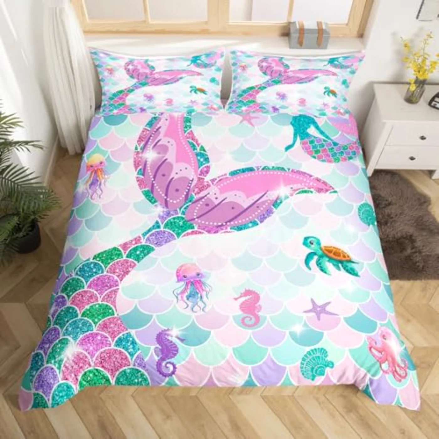 Mermaid Tail Duvet Cover, Twin (ZVTH)