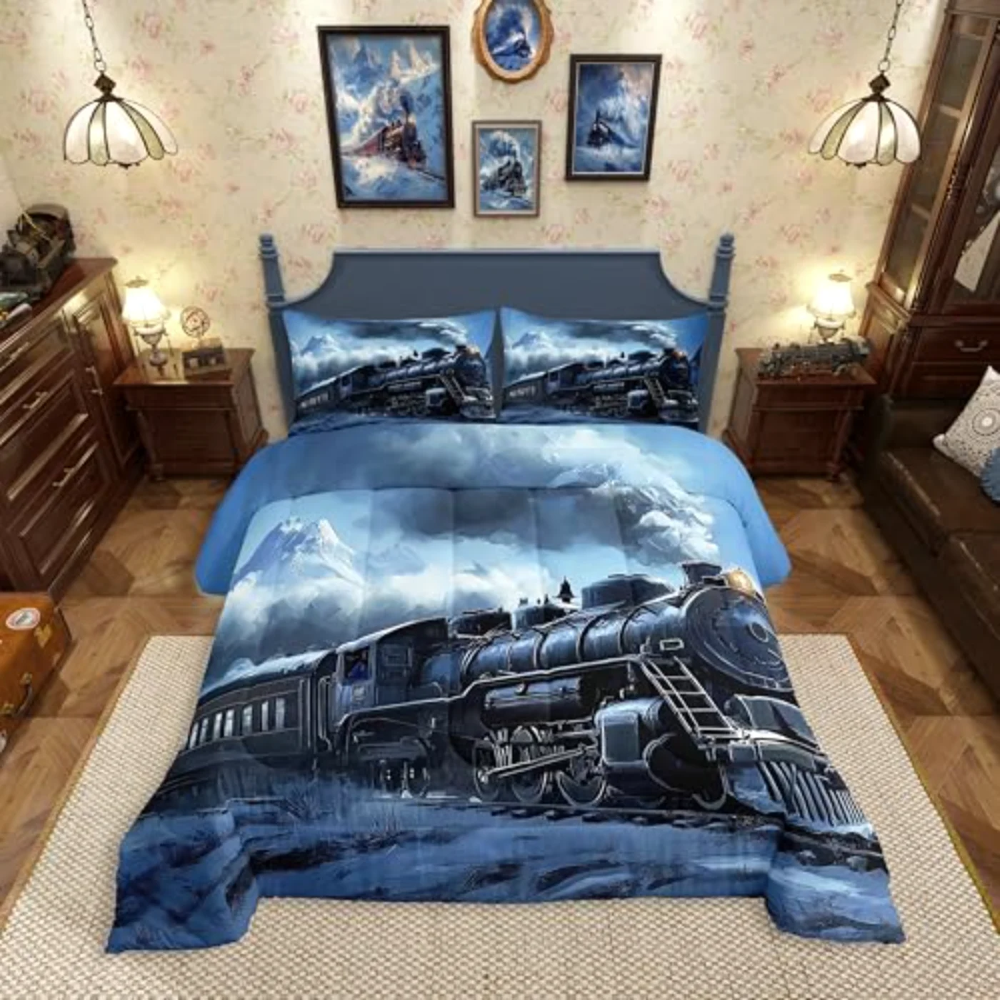 Kids Train Comforter Set, King