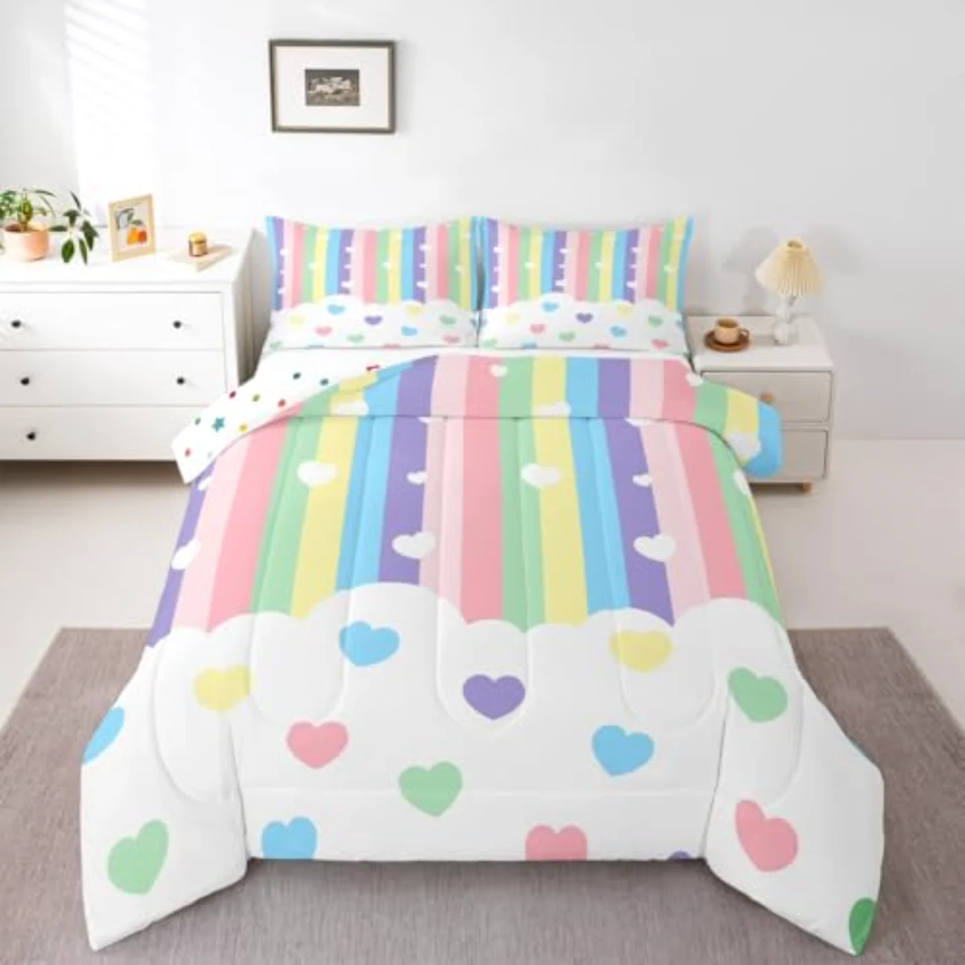 Love Heart Down Comforter Set, Full