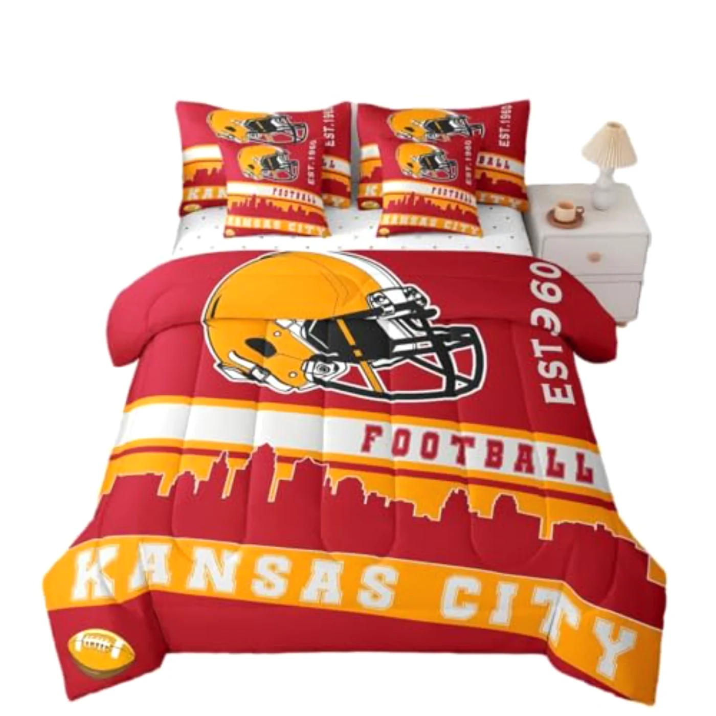 Football Football Fans Kids Footballs Comforter Set, Queen