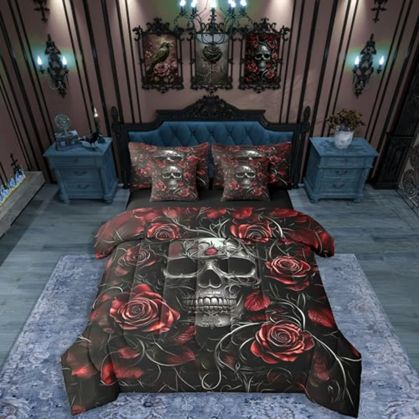 Sugar Skull Comforter Set, Full