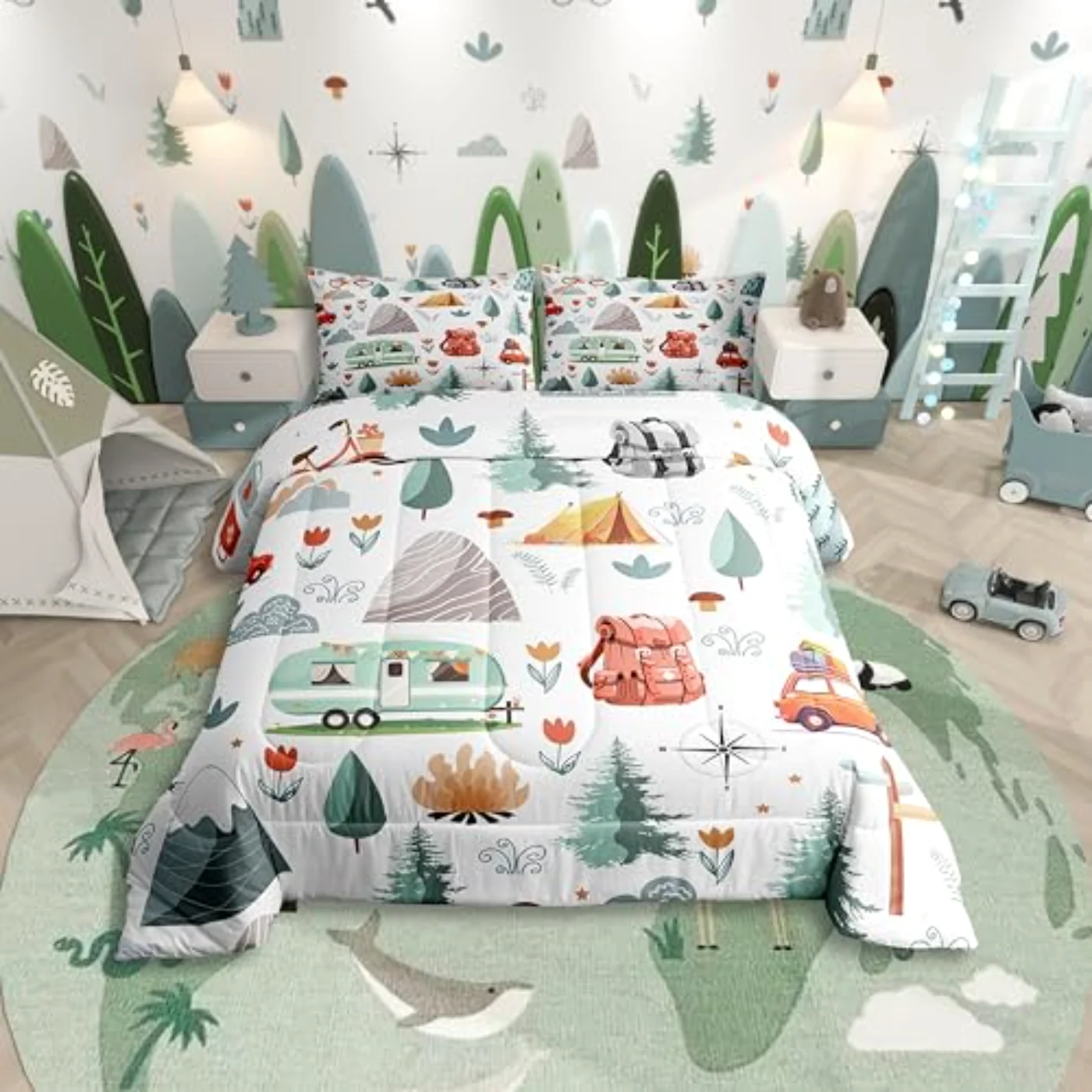 Kids Camper Theme Comforter Set, Twin