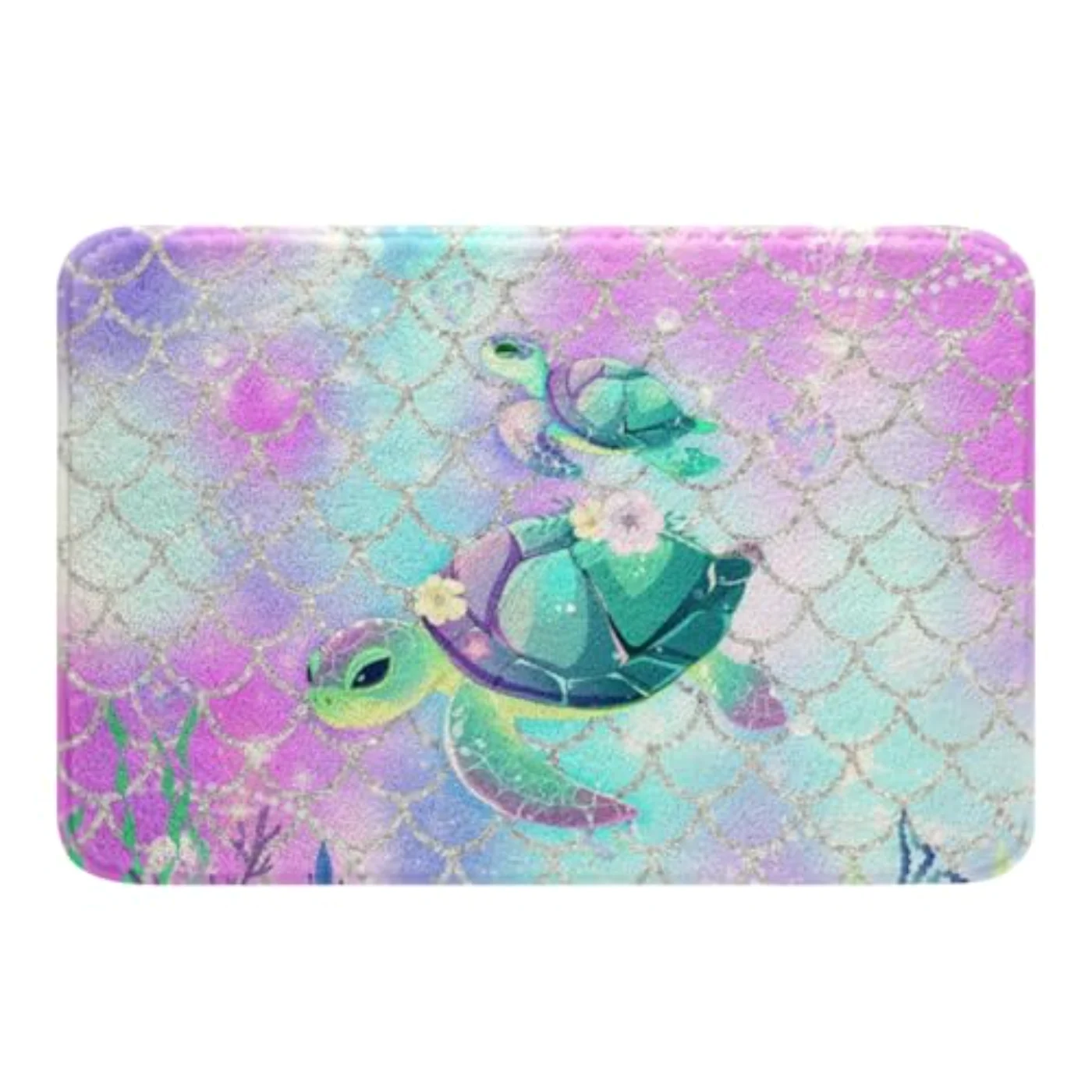 Colorful Sea Turtle Bathroom Rug Rug
