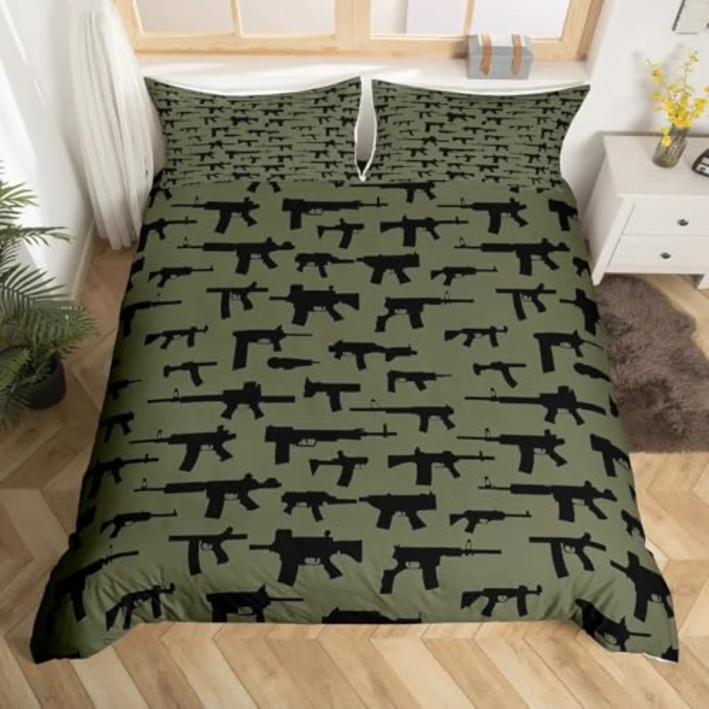 Machine Guns Boys Youth Teens Duvet Cover, Queen