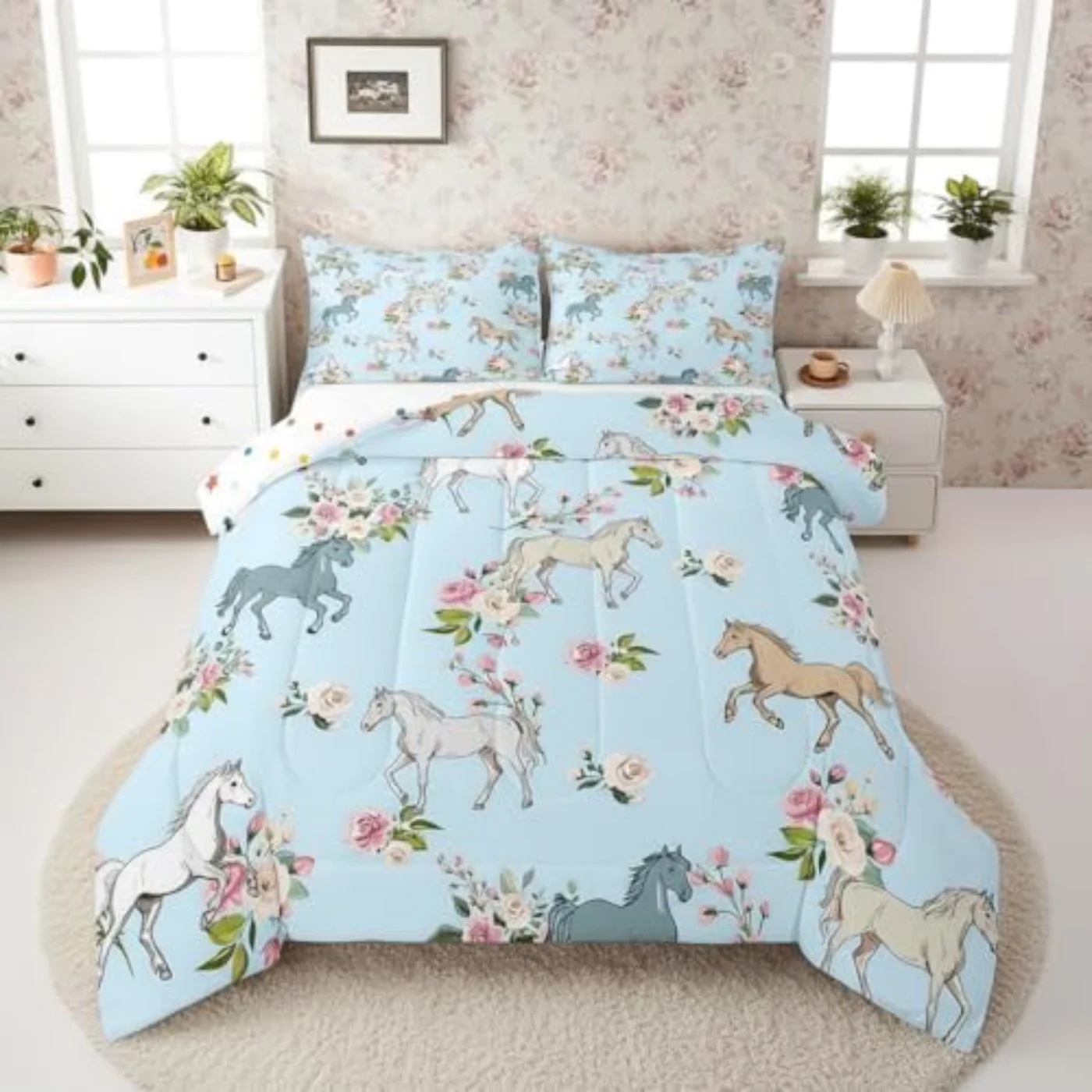 Horse Comforter Set, Twin (X13Z)