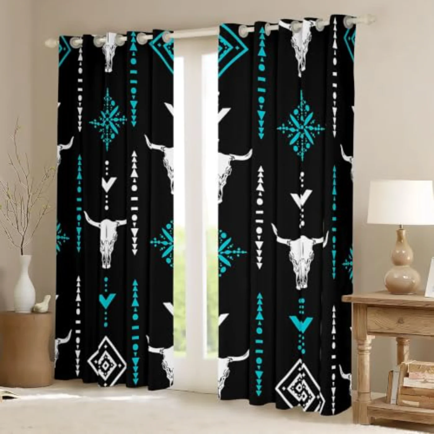 Bull Skull Curtains Wx63 L Curtains