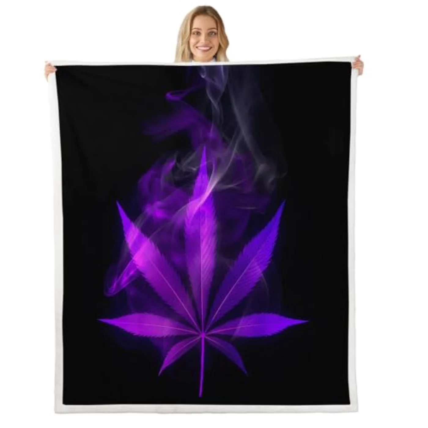 Sherpa Blanket Leaves Blanket Bohemian Throw