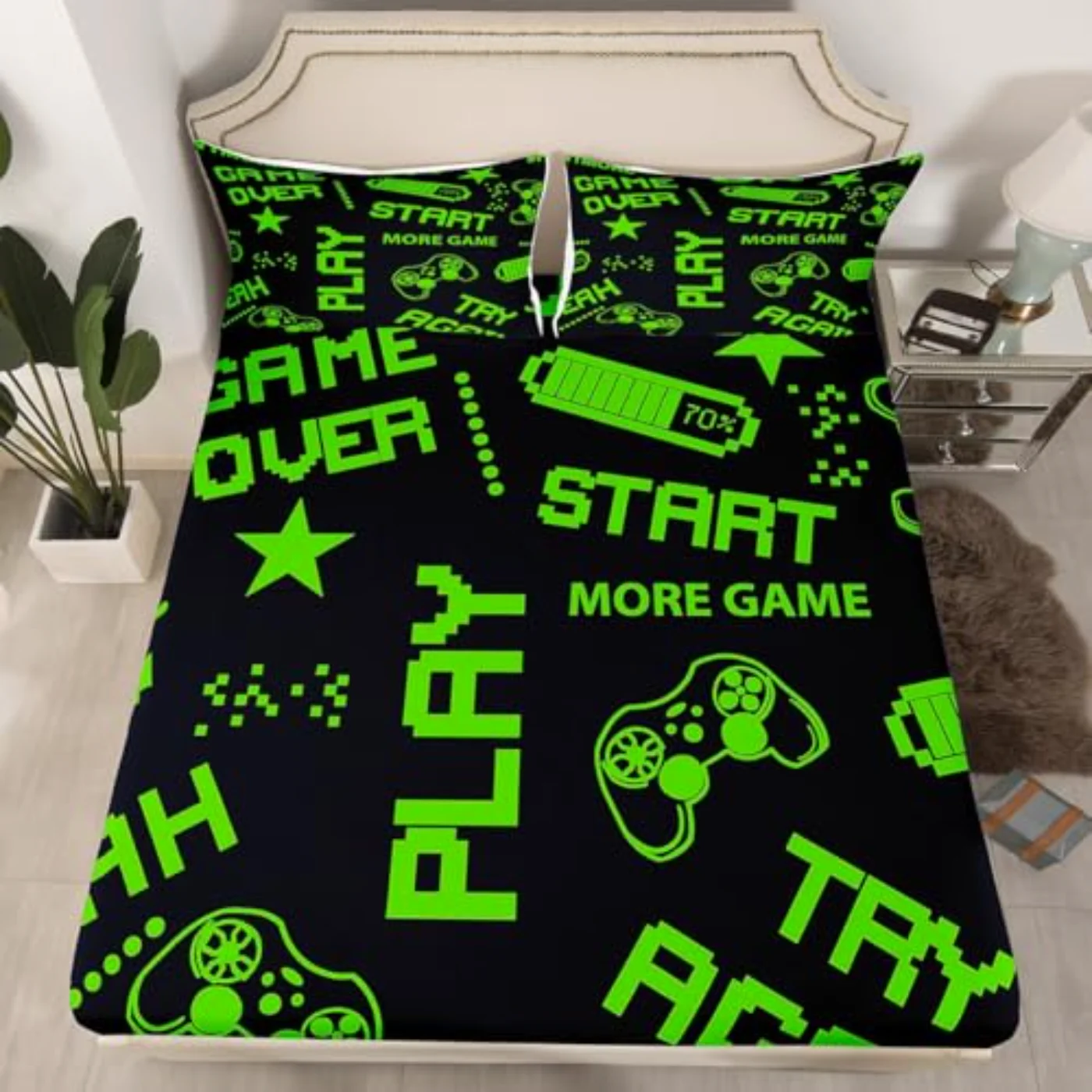 Games Fitted Kids Boys Gamepad Sheet Set, Twin