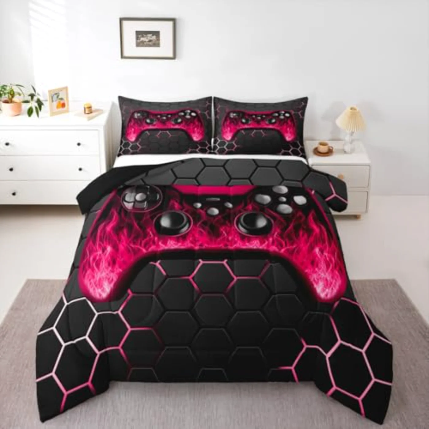 Gamer Boys Kids Gaming Boys Comforter Set, Queen