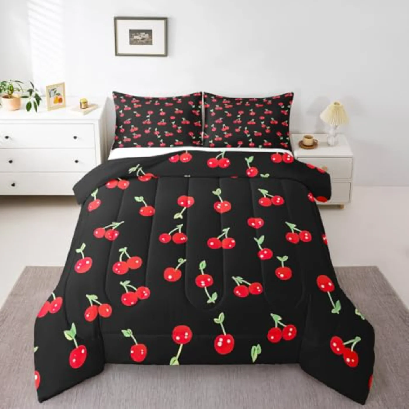 Red Cherry Kids Quilt, Twin