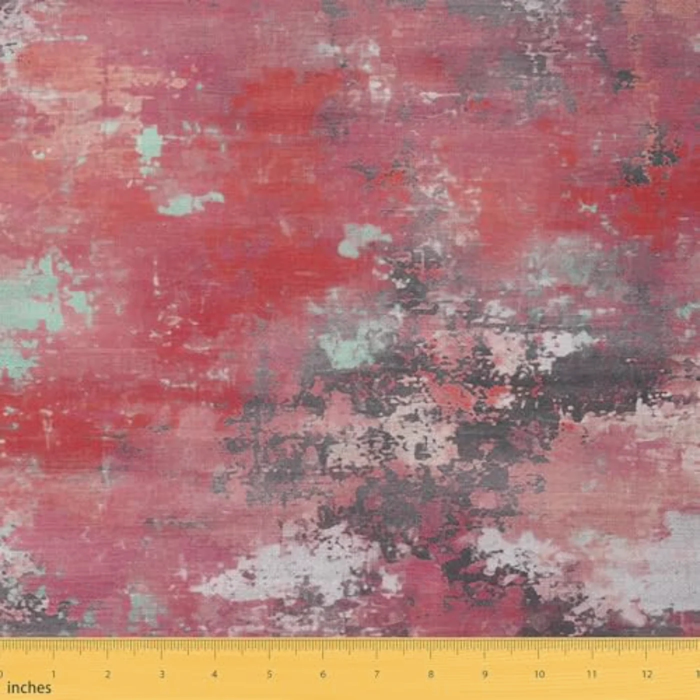 Watercolor Red Grey Fabric By Comforter Set