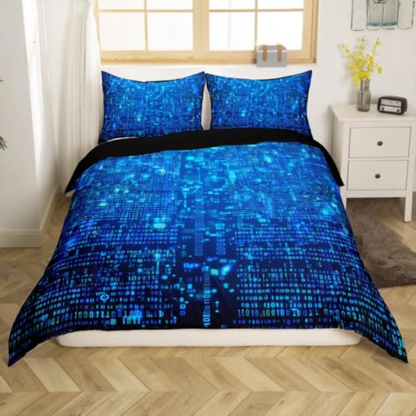 Technology Science Computer Theme Kids Duvet Cover, Twin