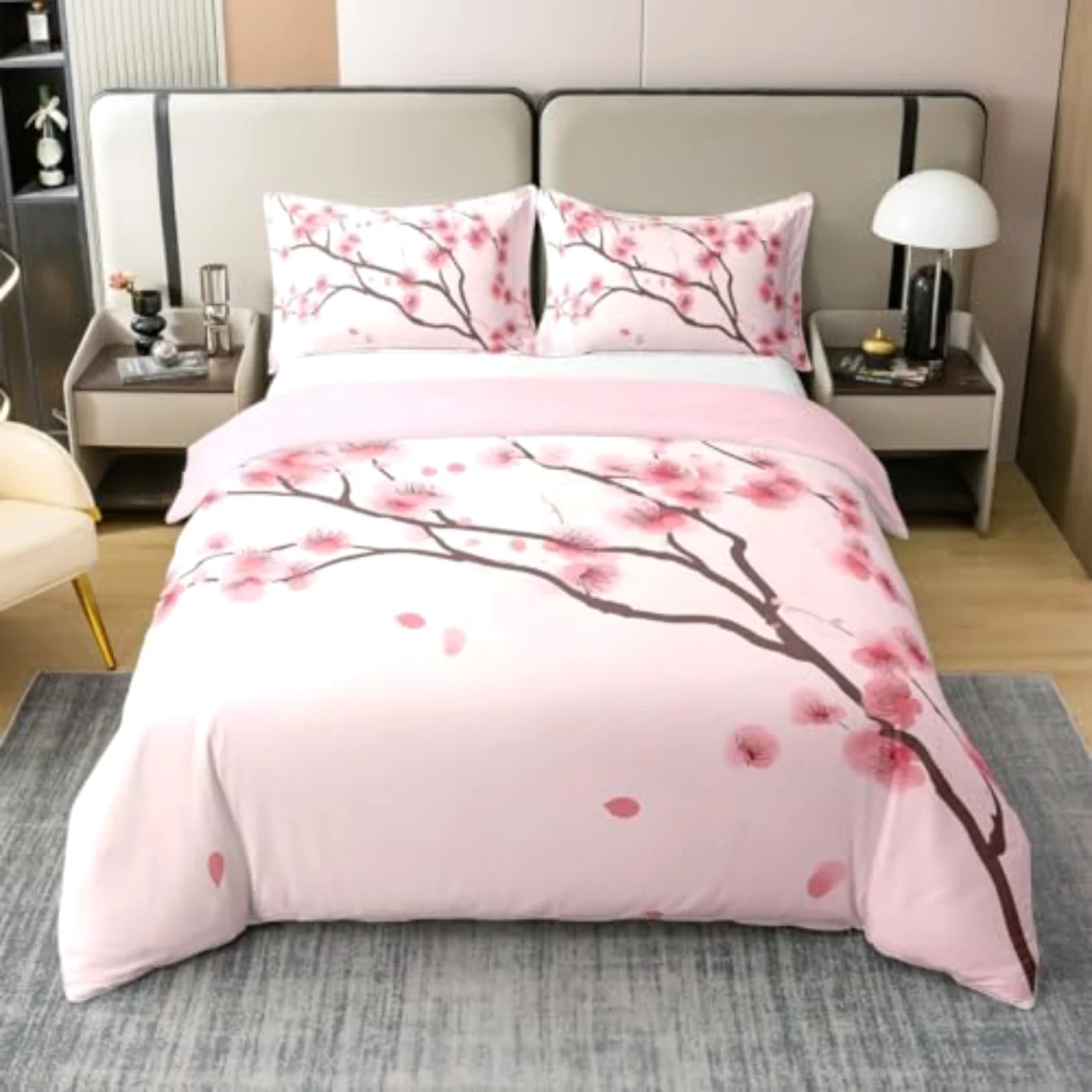 Cherry Blossoms Organic Cotton Duvet Cover, Twin