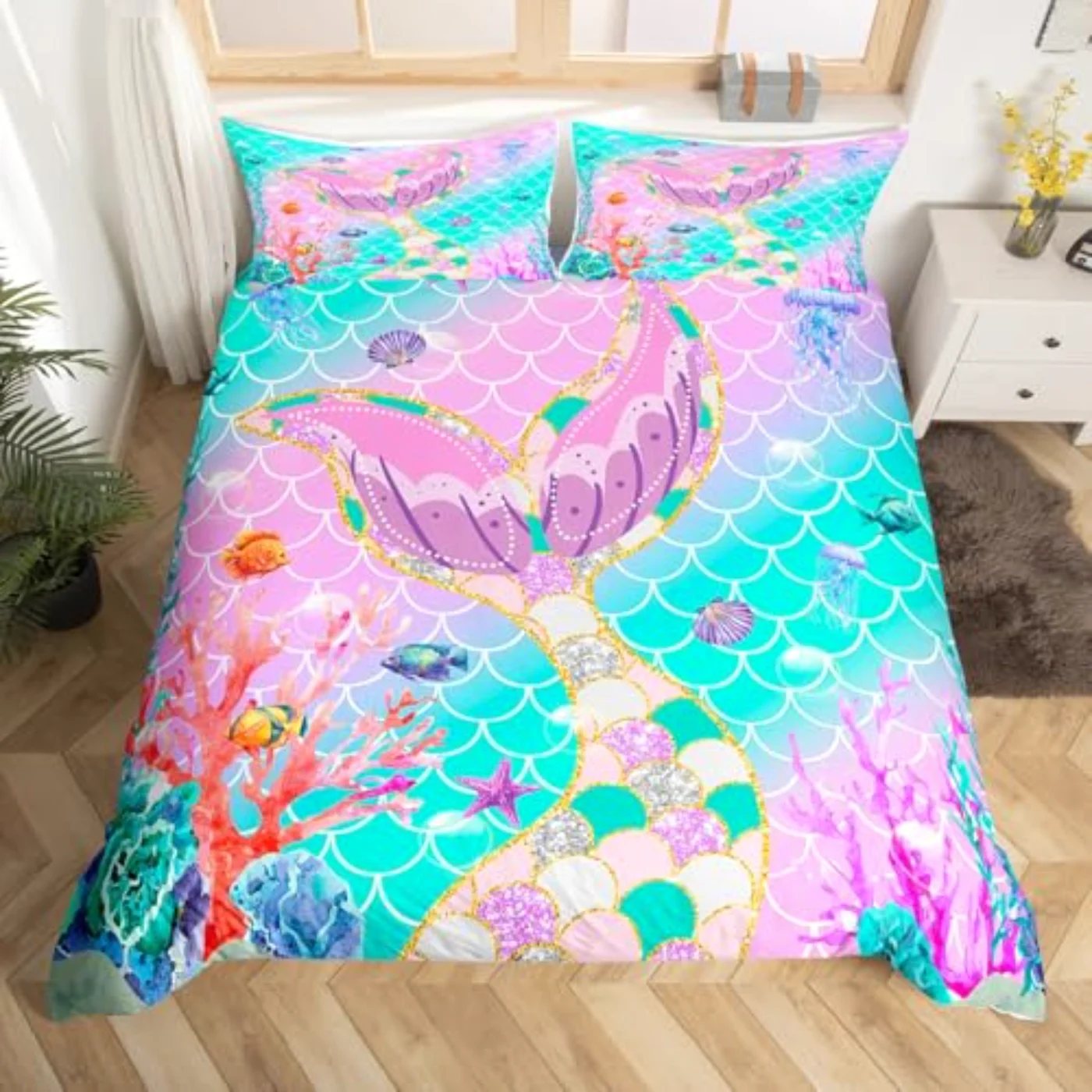 Mermaid Tail Duvet Cover, Full