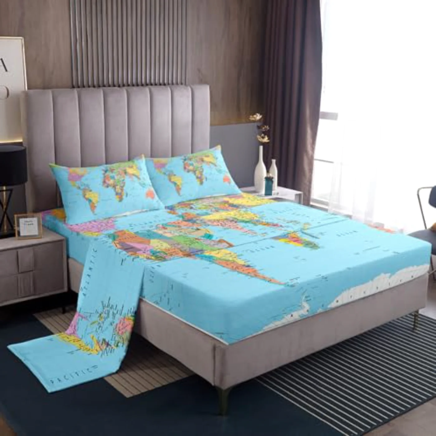 World Map Sheets Multicolored D Sheet Set, Full