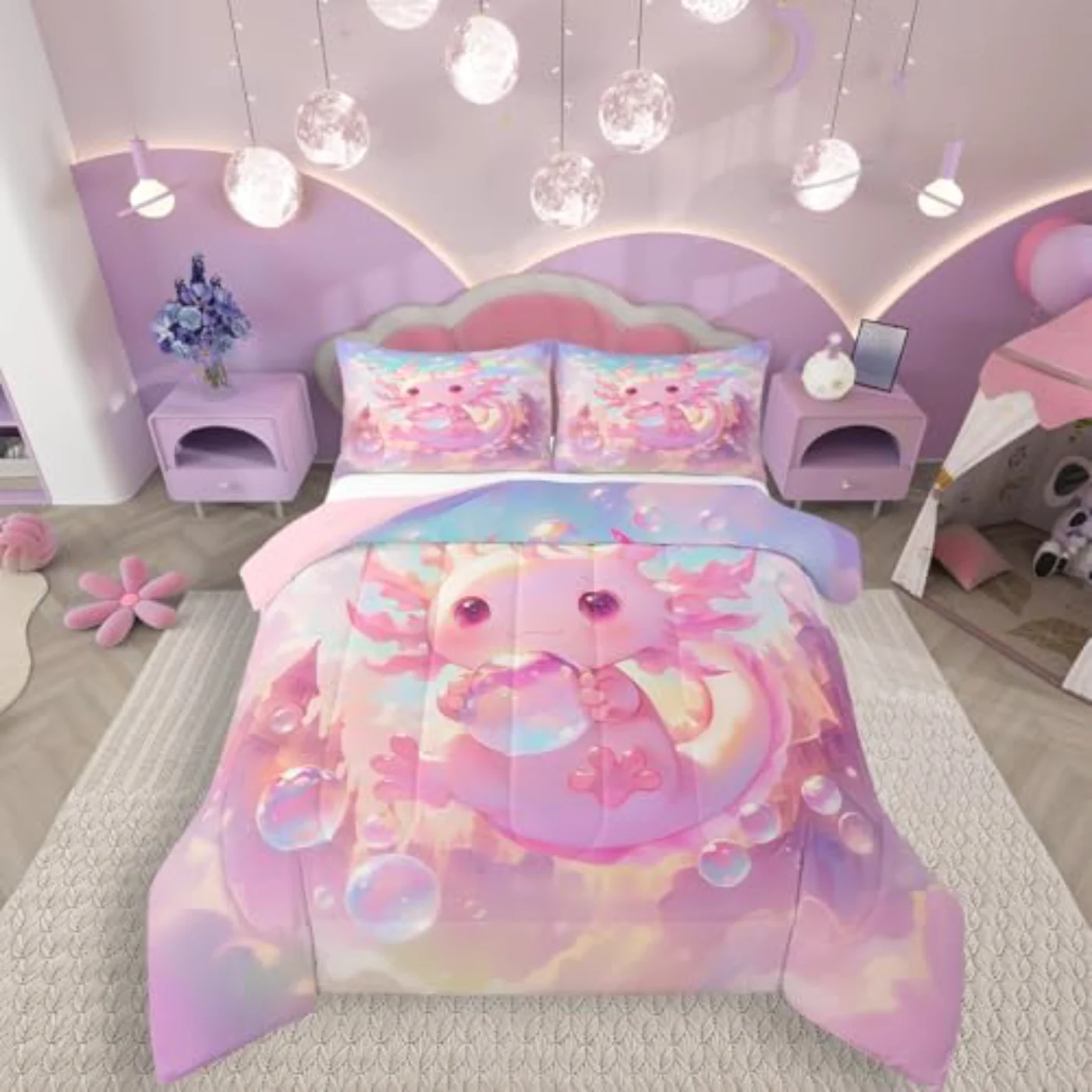 Axolotl Comforter Set, Queen