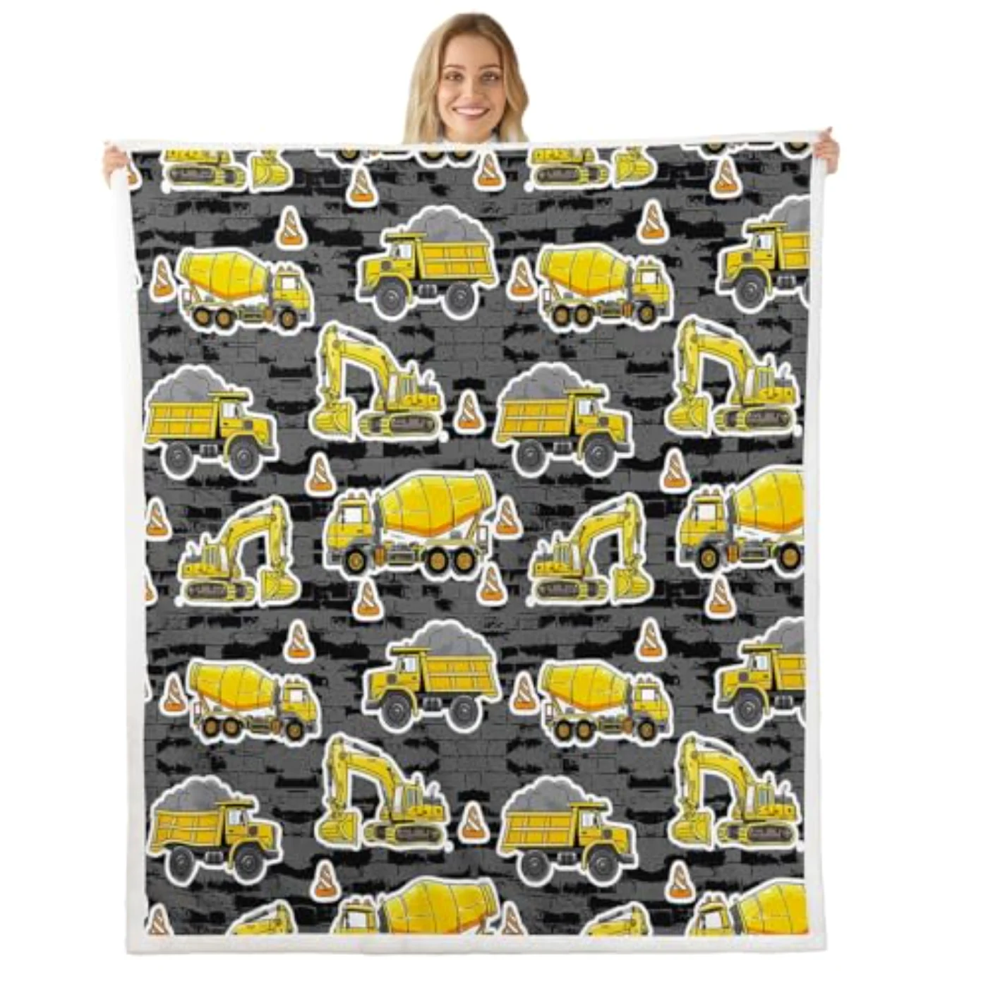 Excavator Flannel Sherpa Blanket - Throw
