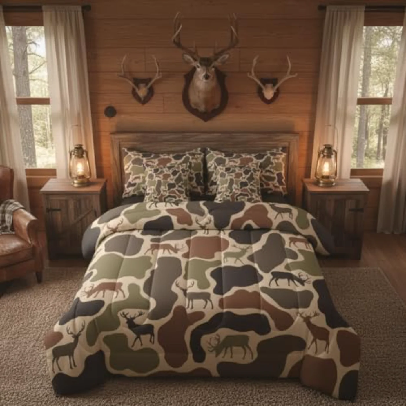 Camo Deer Camouflage Hunting Deer, Green (LYTB)
