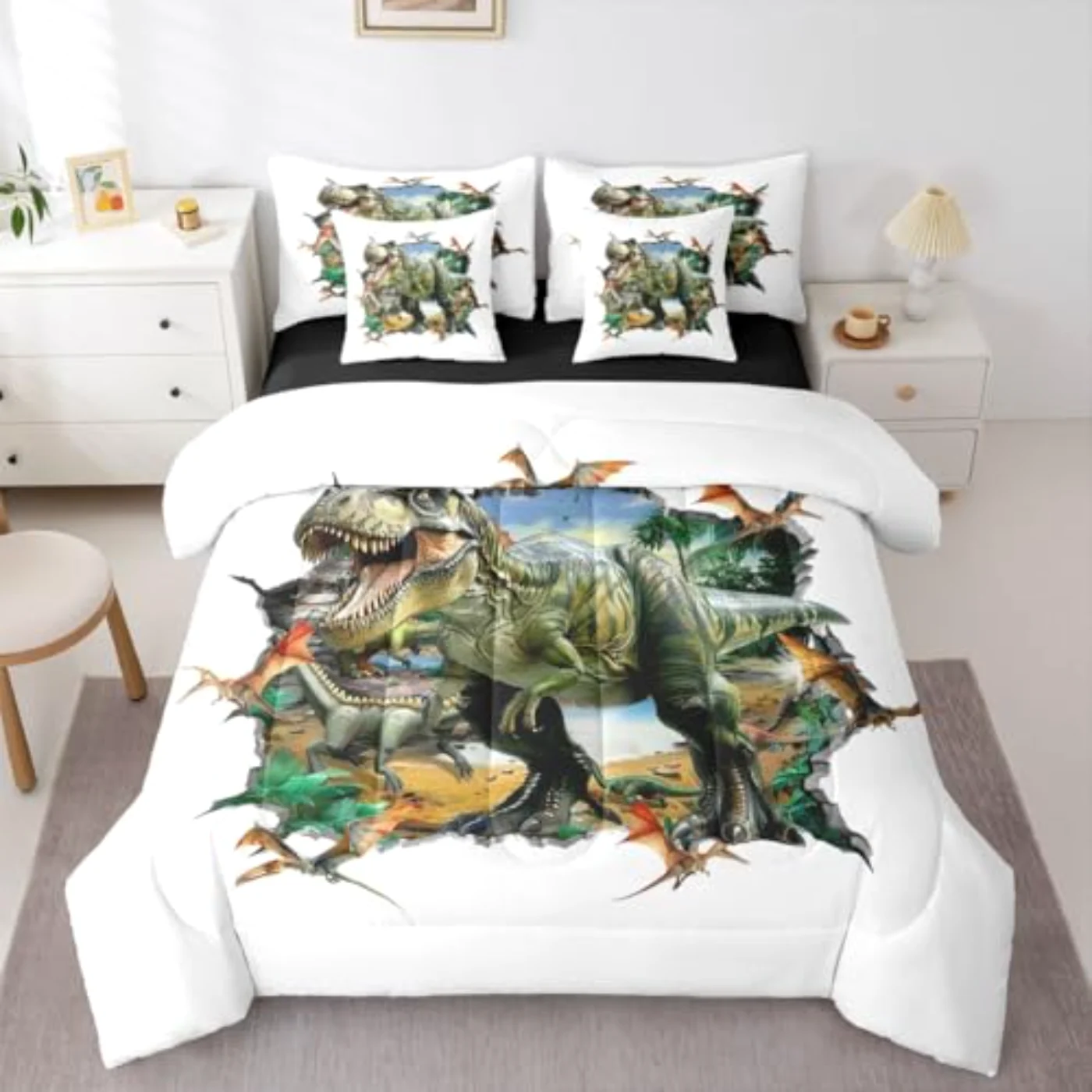 Dinosaur In Bag D Dino Comforter Set, Full