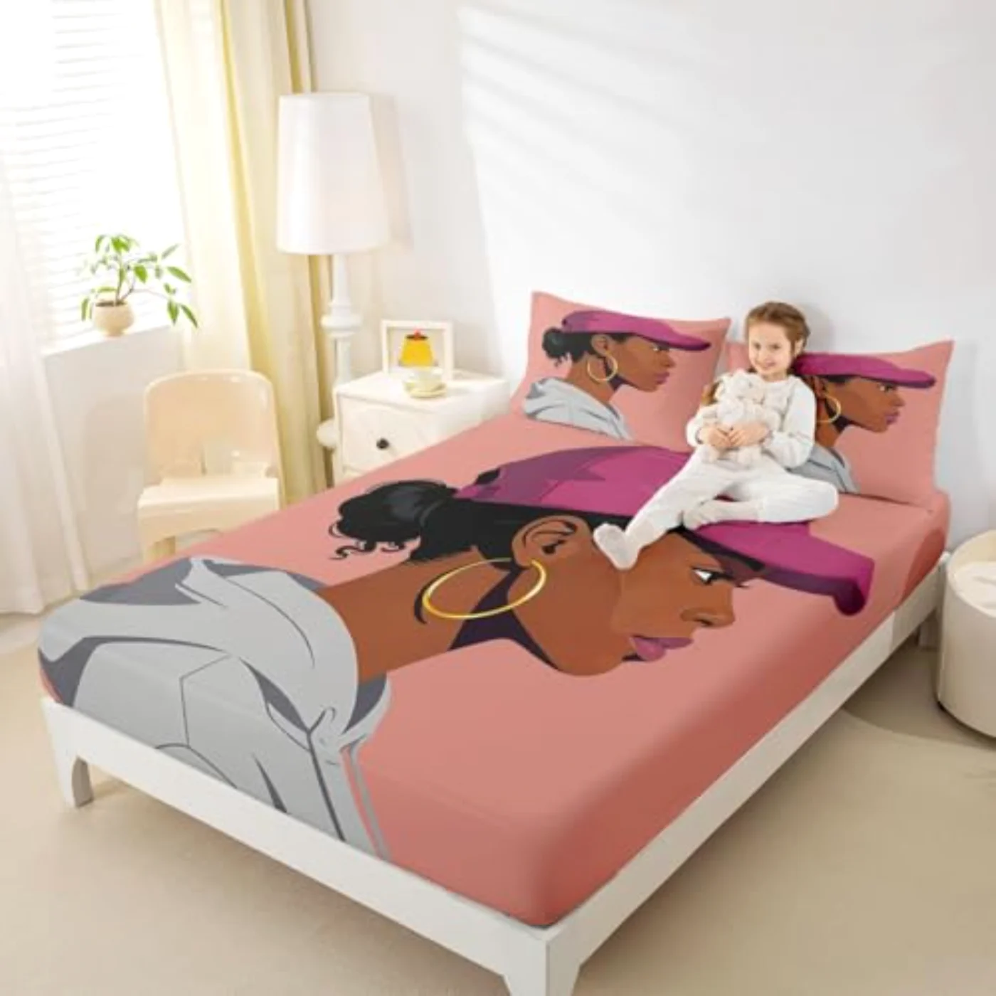Black Girls Girls Sheets Fashion Sheet Set, Full