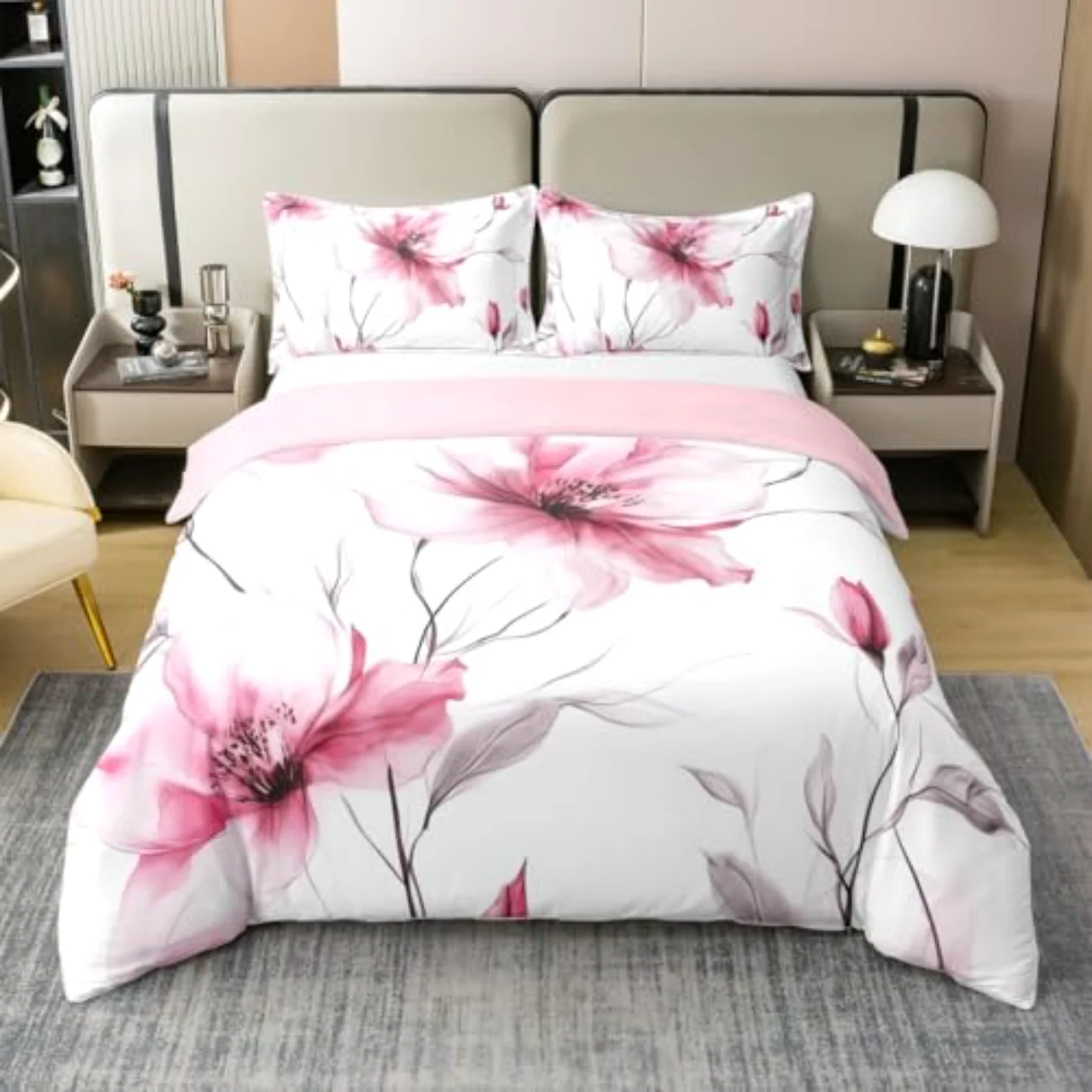 Boho Flower Duvet Cover, Queen