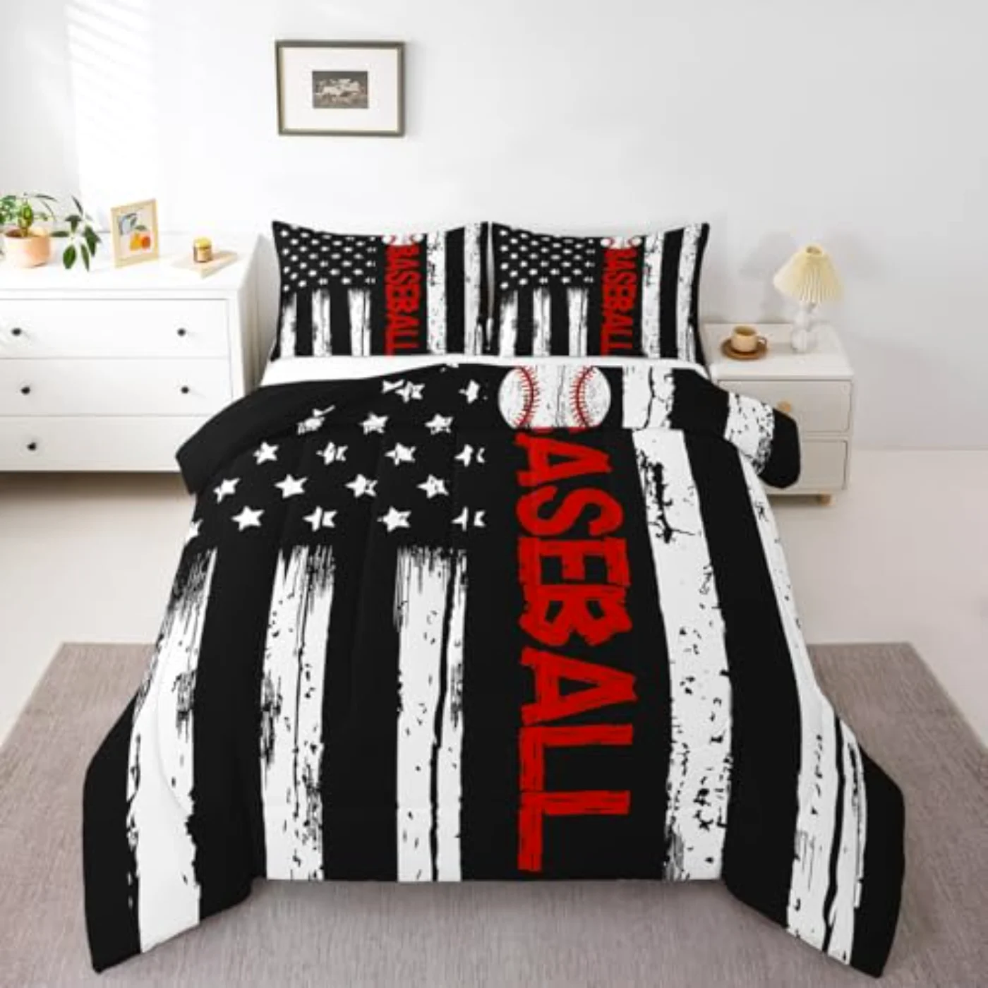 Baseball Sports Boys Kids Teens Quilt, Full