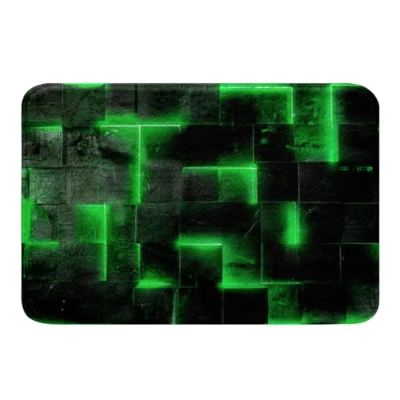 Neon Green Black Bathroom Rug Rug