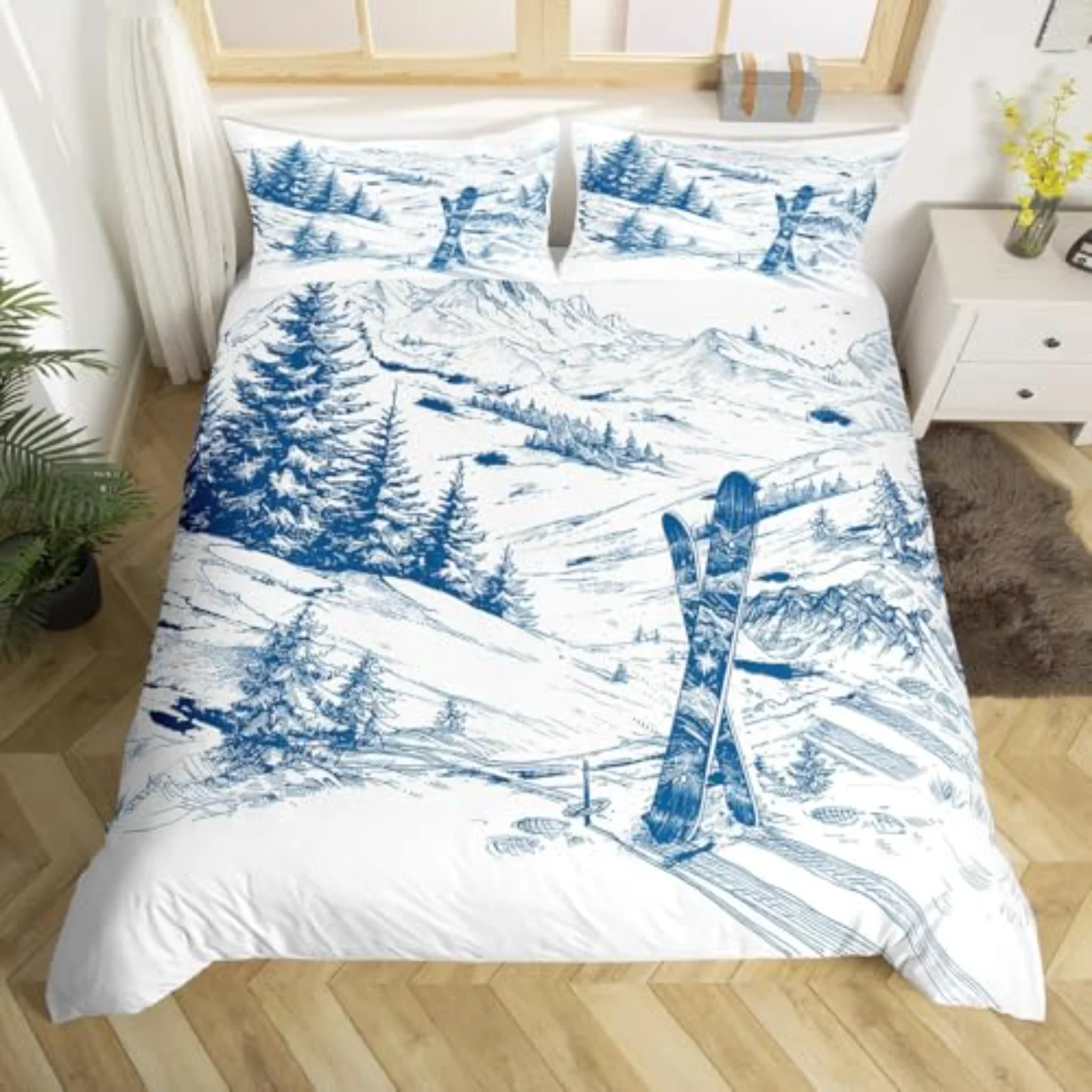 Ski Sports Boys Kids Teens Duvet Cover, Queen