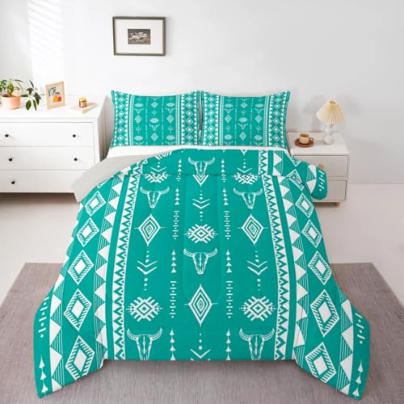 Western Aztec Boho Comforter Set, King