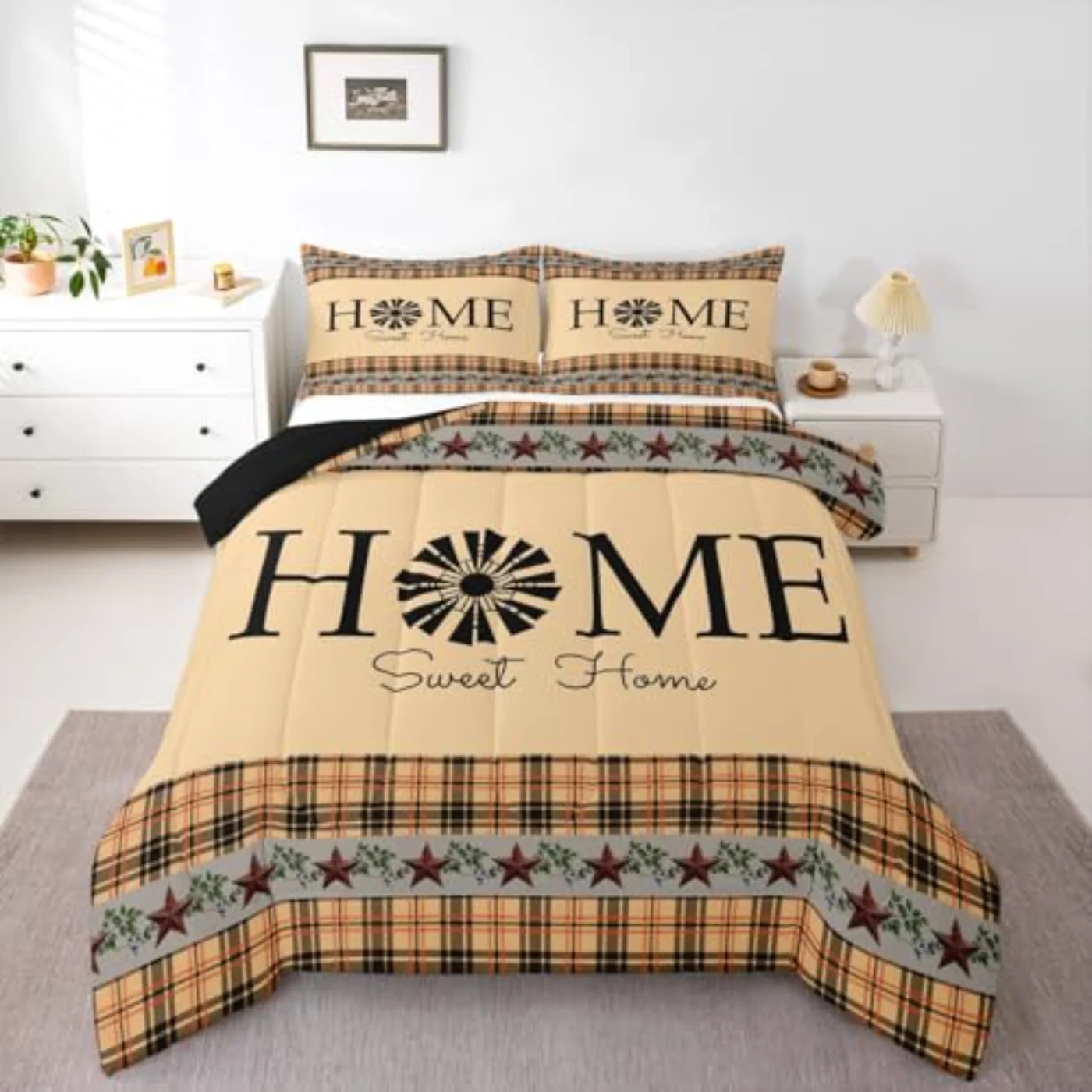 Primitive Country Farmhouse Comforter Set, Twin