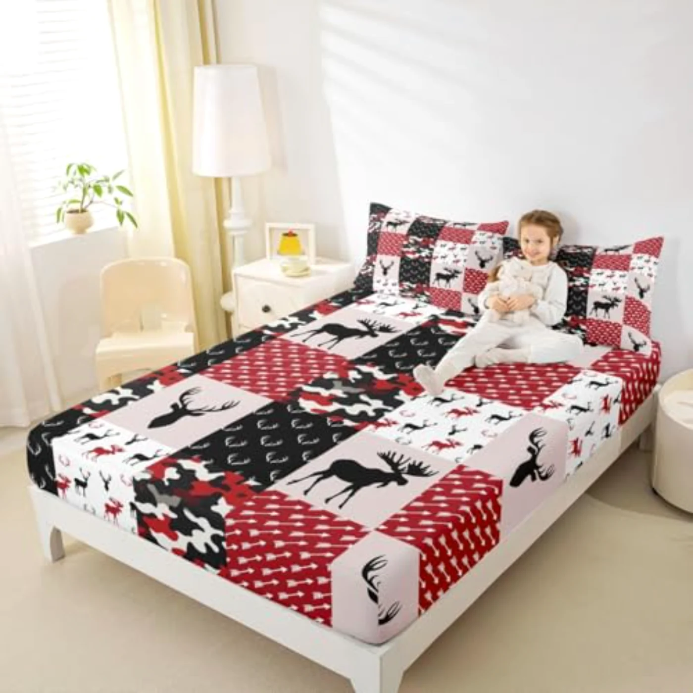 Camo Deer Fitted Sheet Set, Twin