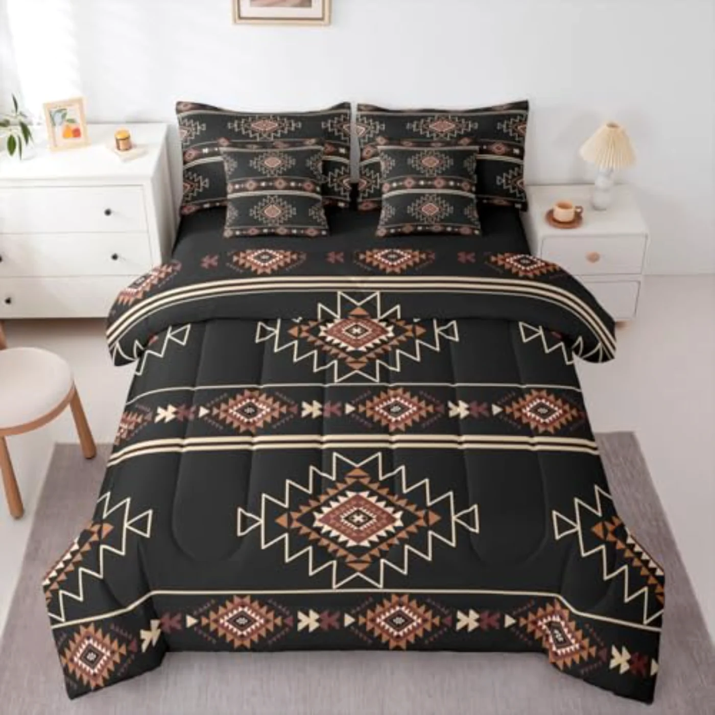 Boho Aztec Kids Rustic Western Comforter Set, Twin