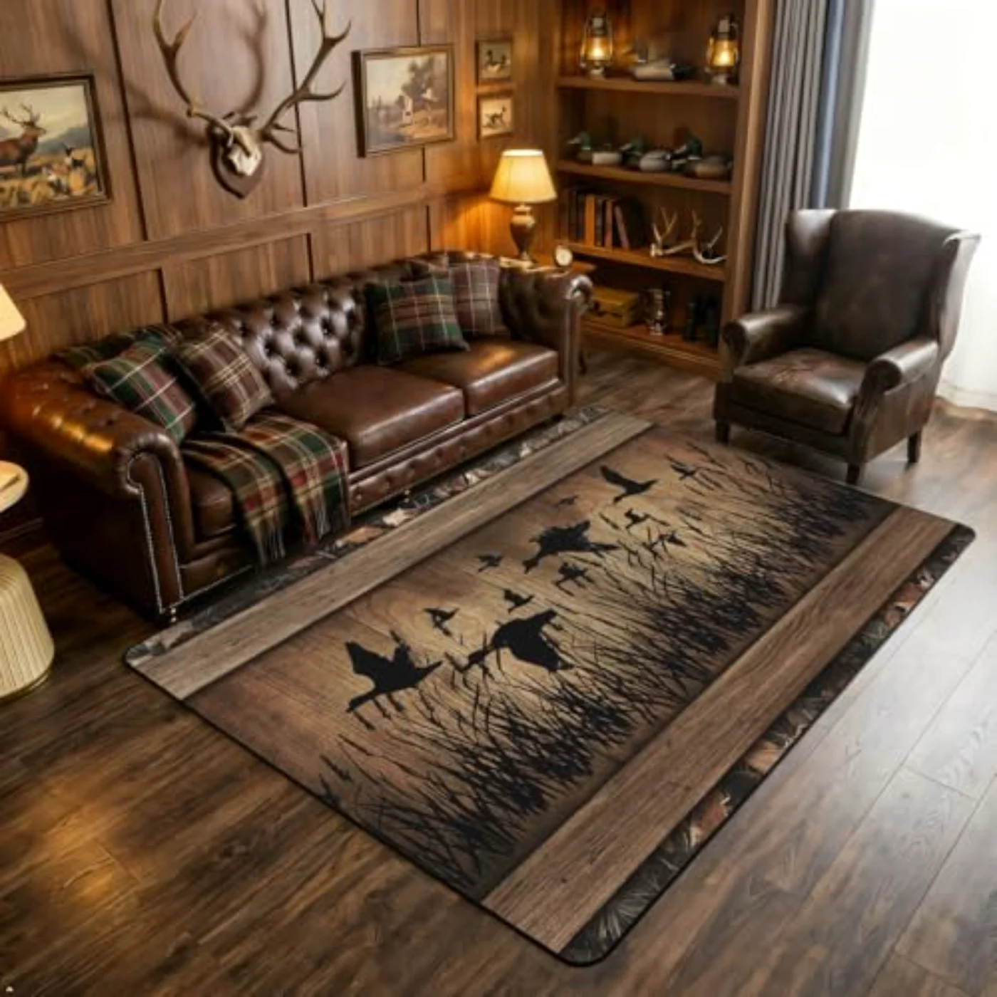Watercolor Mallard Duck Area Rug Rug