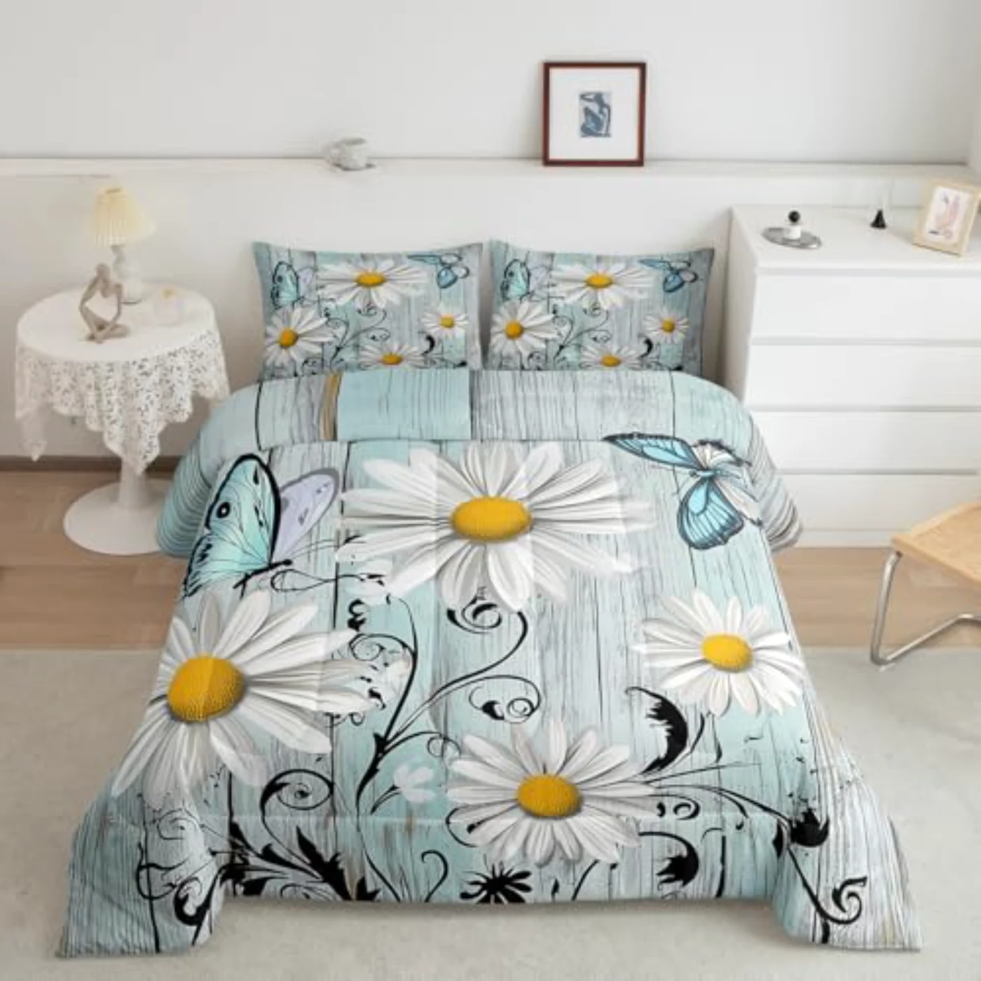 Daisy Floral Quilt, Queen