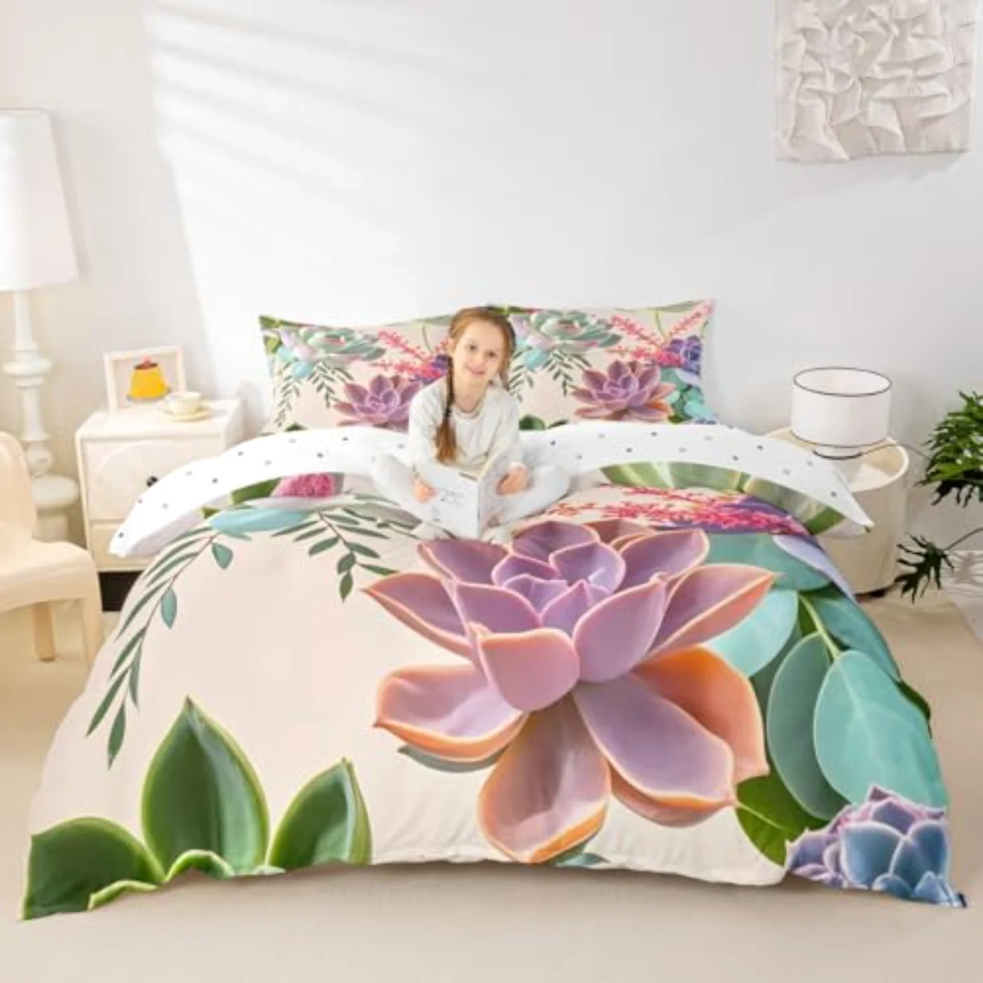 Teens Succulents Duvet Cover, King