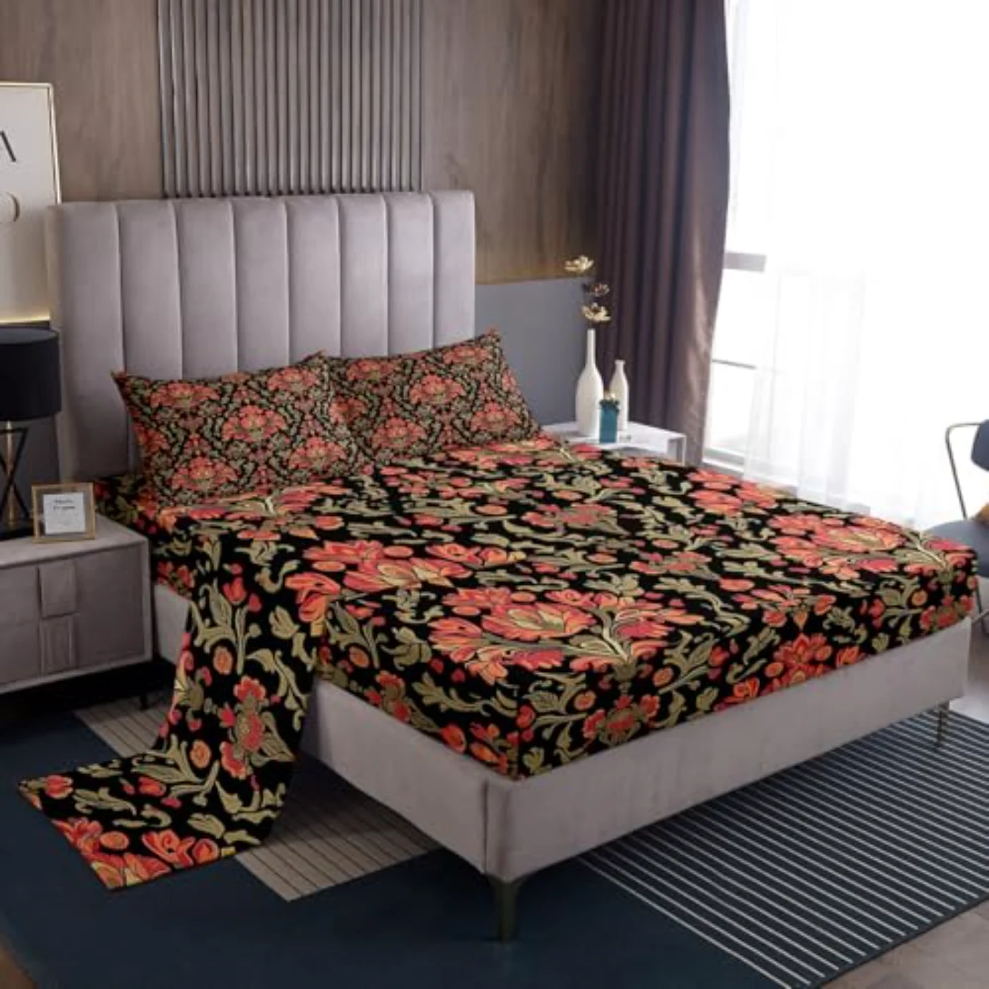 Groovy Flower Floral Sheet Set, King