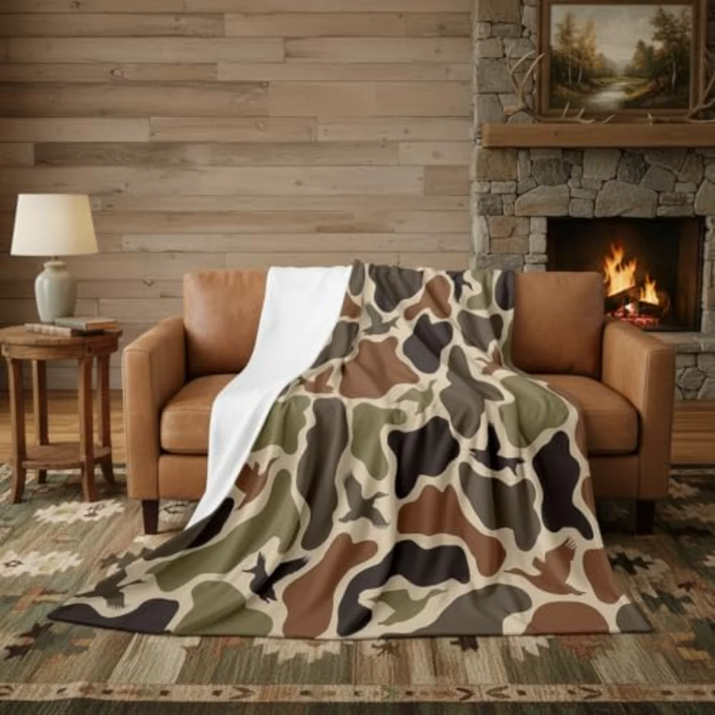 Duck Hunting Flannel Blanket Throw Throw