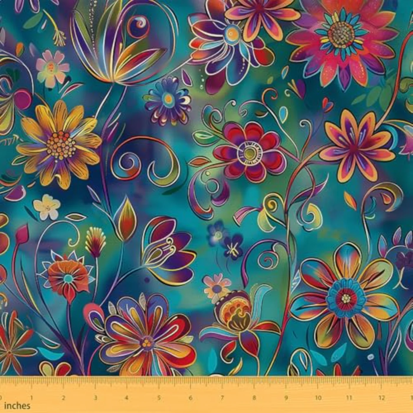 Gradient Boho Flannel Fabric By Comforter Set