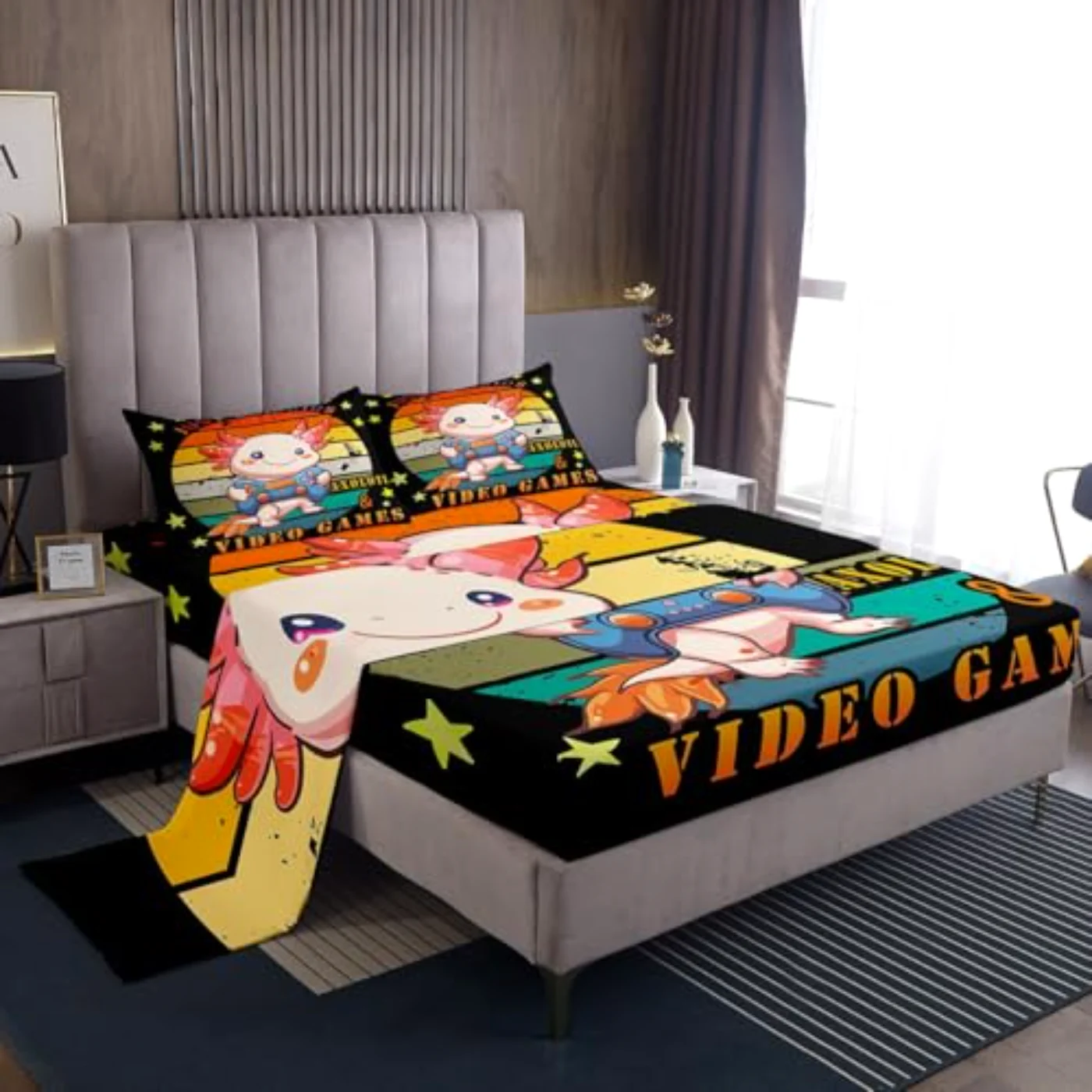 Gamer Axolotl Sheets Sheet Set, King