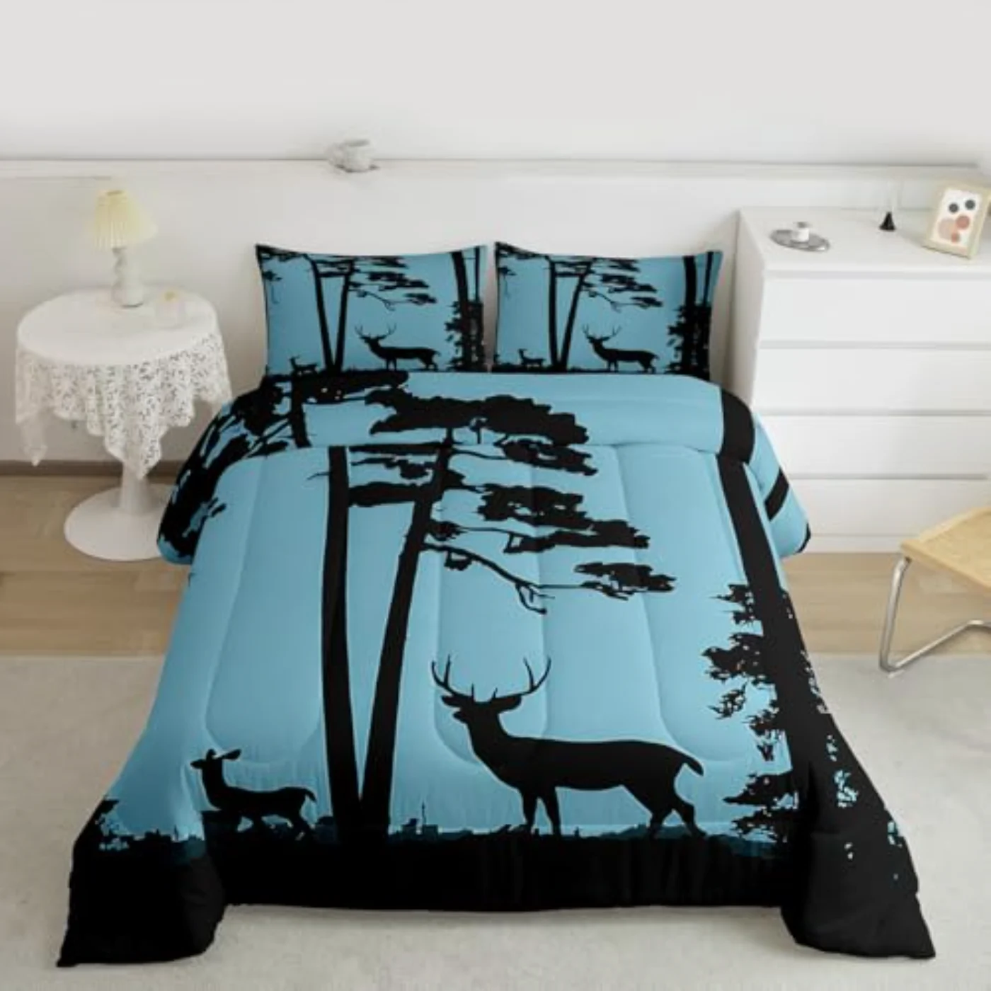 Deer Wild Animals Deer Western Comforter Set, Twin