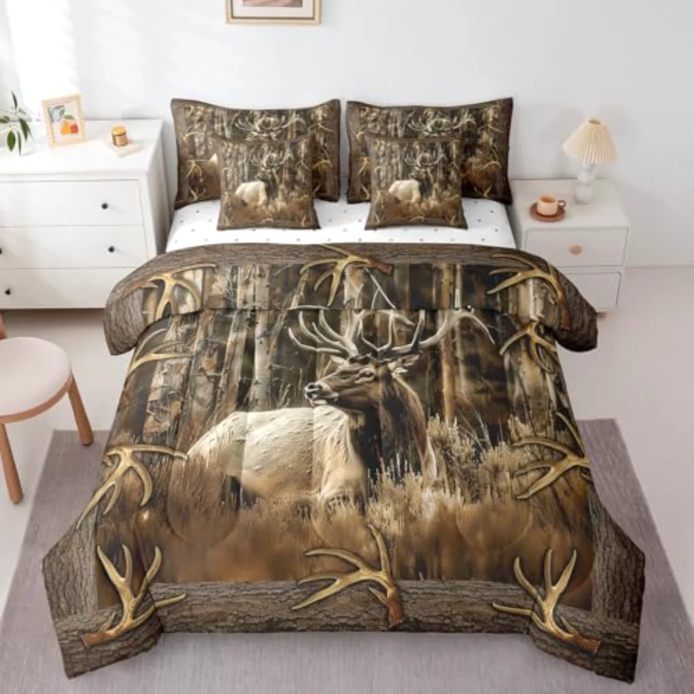 In Bag Rustic Deer Comforter Set, Full