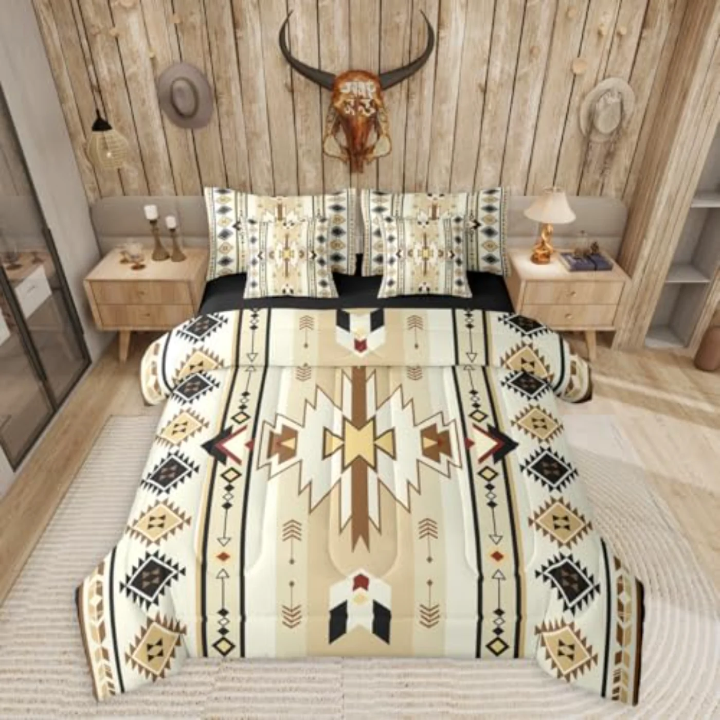 Rustic Western Aztec Comforter Set, Queen