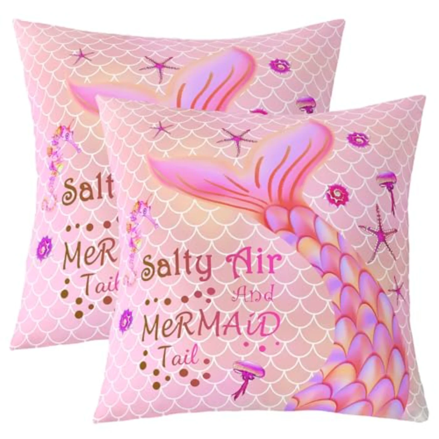 Pink Mermaid Throw Pillow Covers Pillow Covers