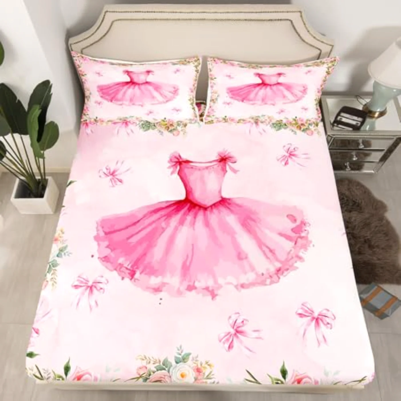 Ballet Fitted Kids Women Girls Sheet Set, Queen